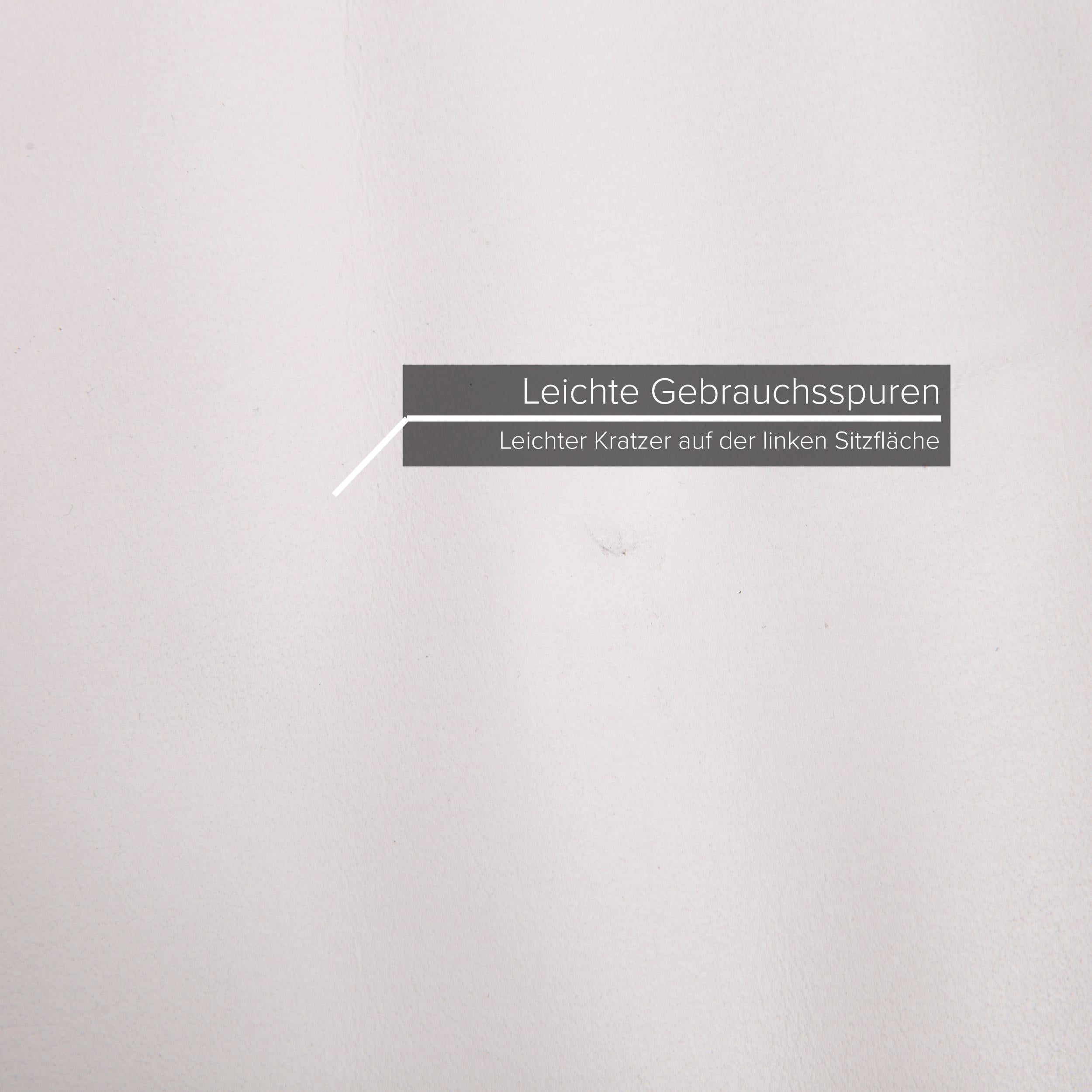 Dutch Leolux Tango Leather Sofa White Two-Seater Function For Sale