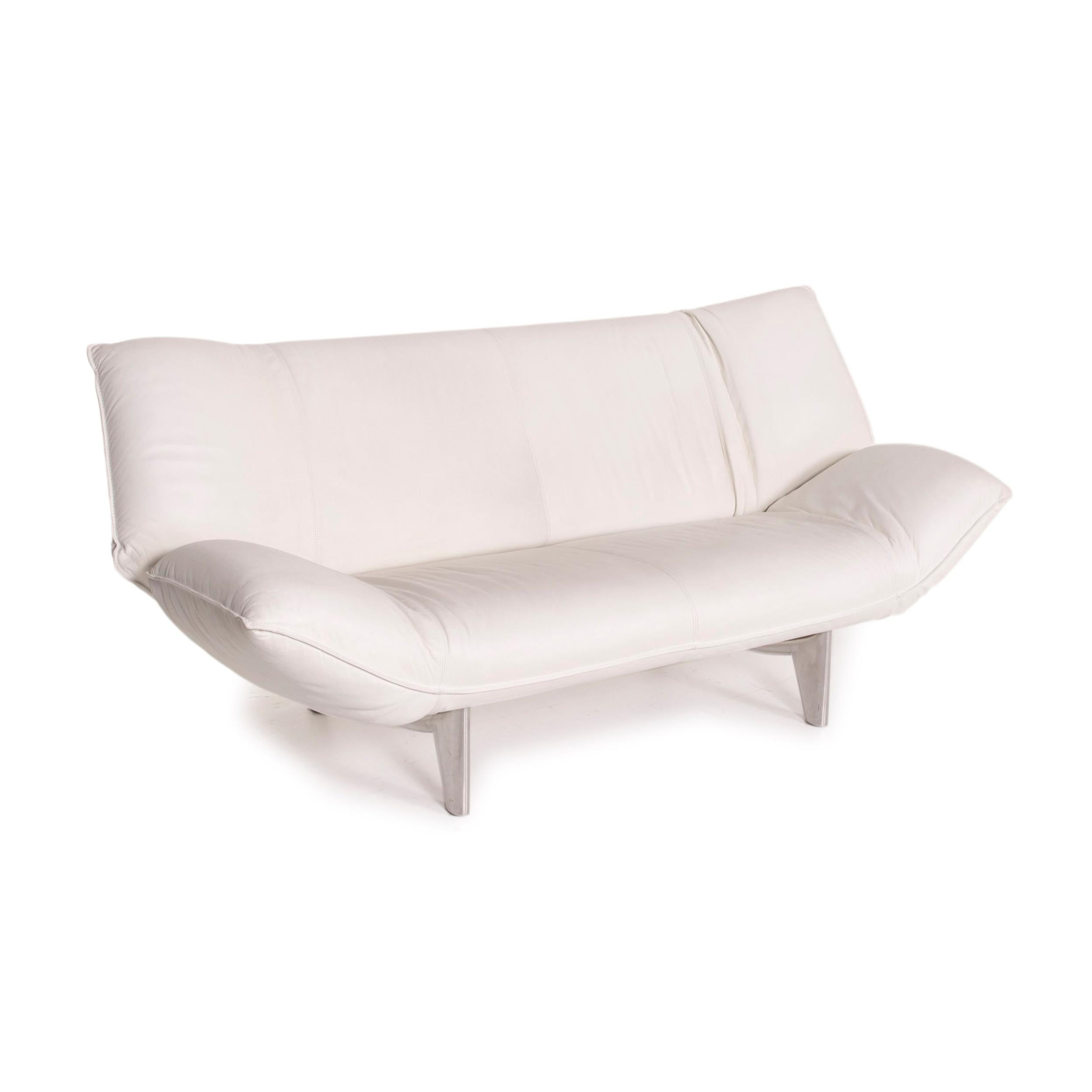 Contemporary Leolux Tango Leather Sofa White Two-Seater Function