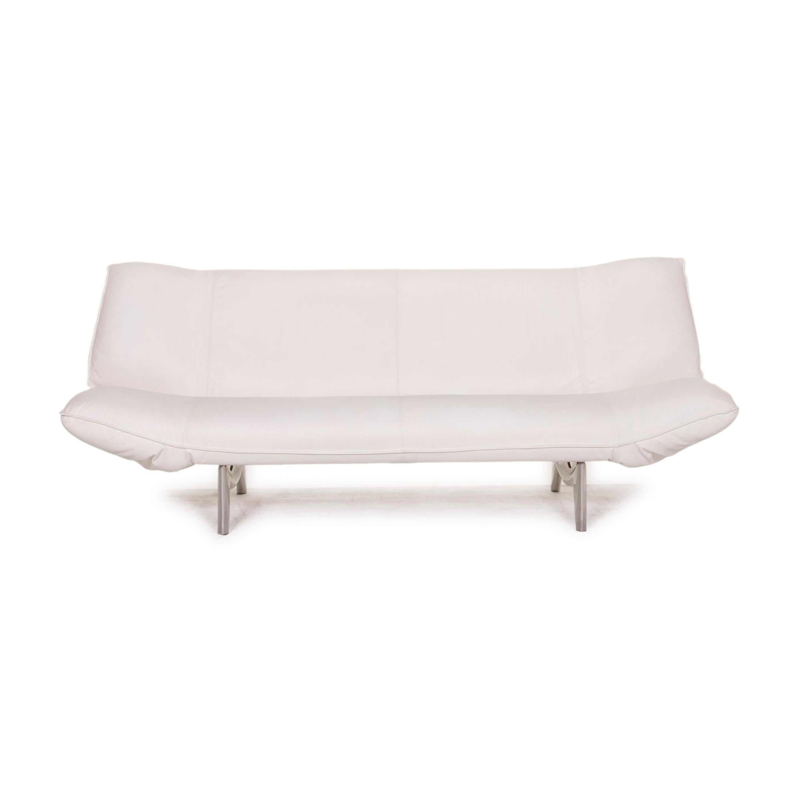 Leolux Tango Leather Sofa White Two-Seater Function For Sale 1