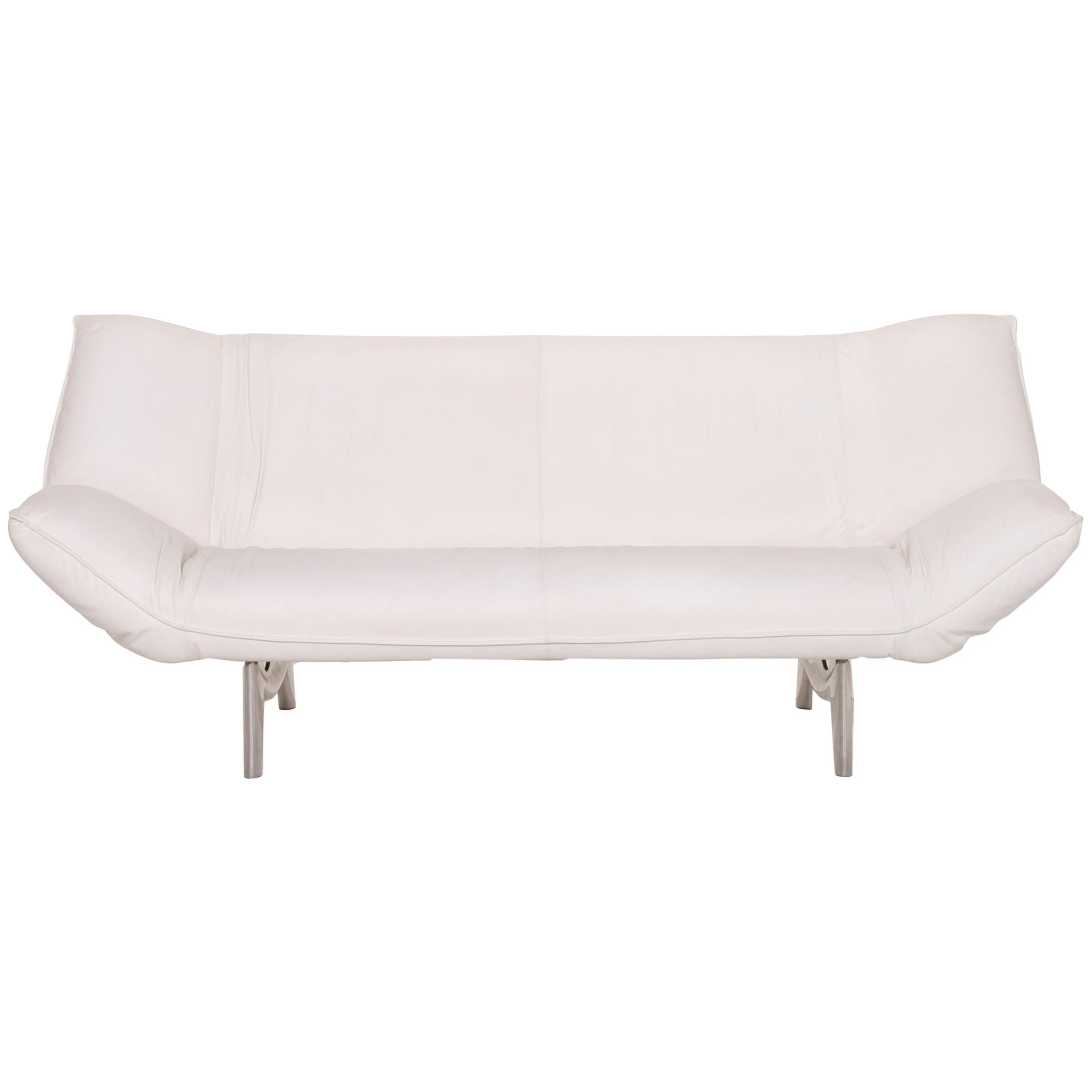 Leolux Tango Leather Sofa White Two-Seater Function For Sale