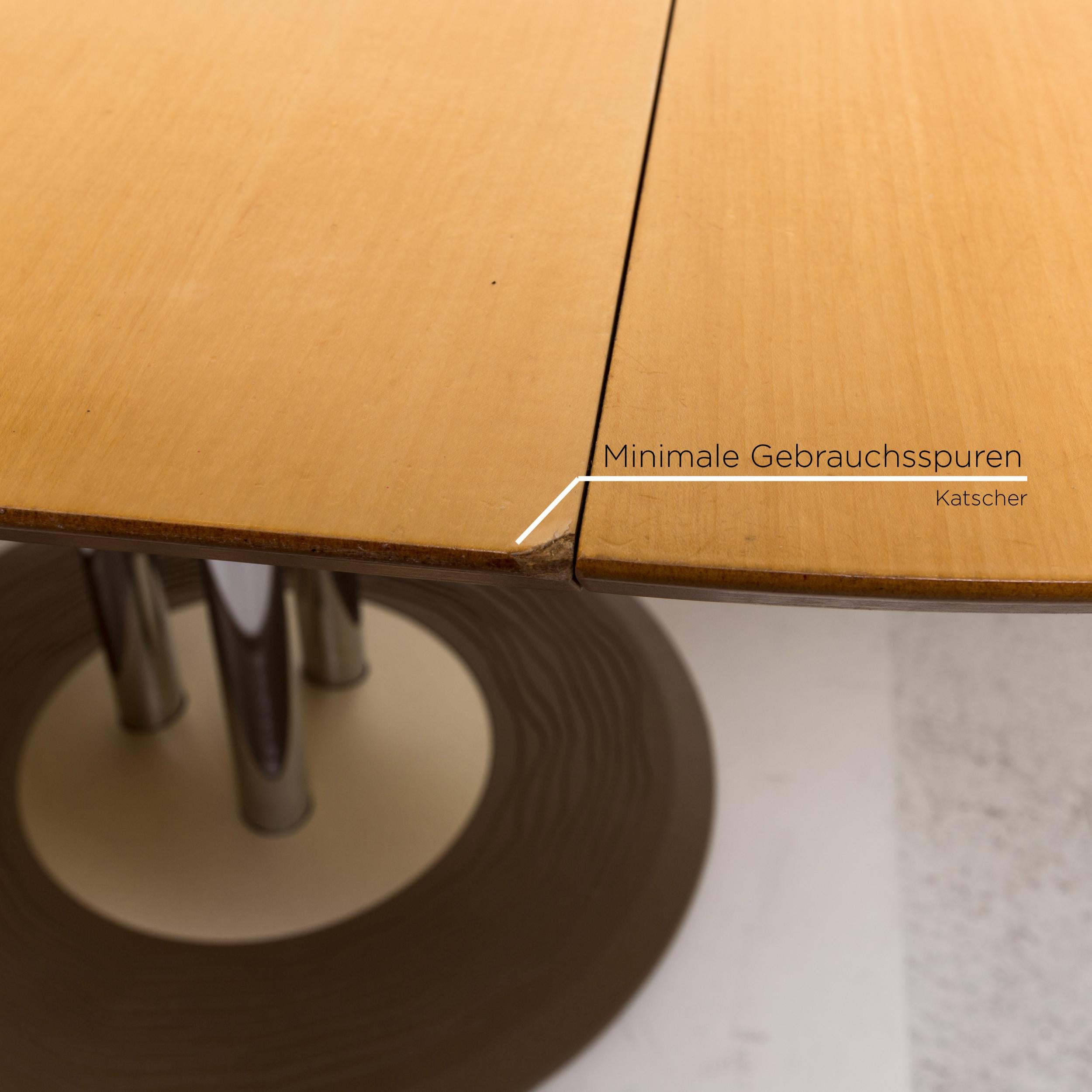 Modern Leolux Trias Wooden Dining Table Round Extendable Table