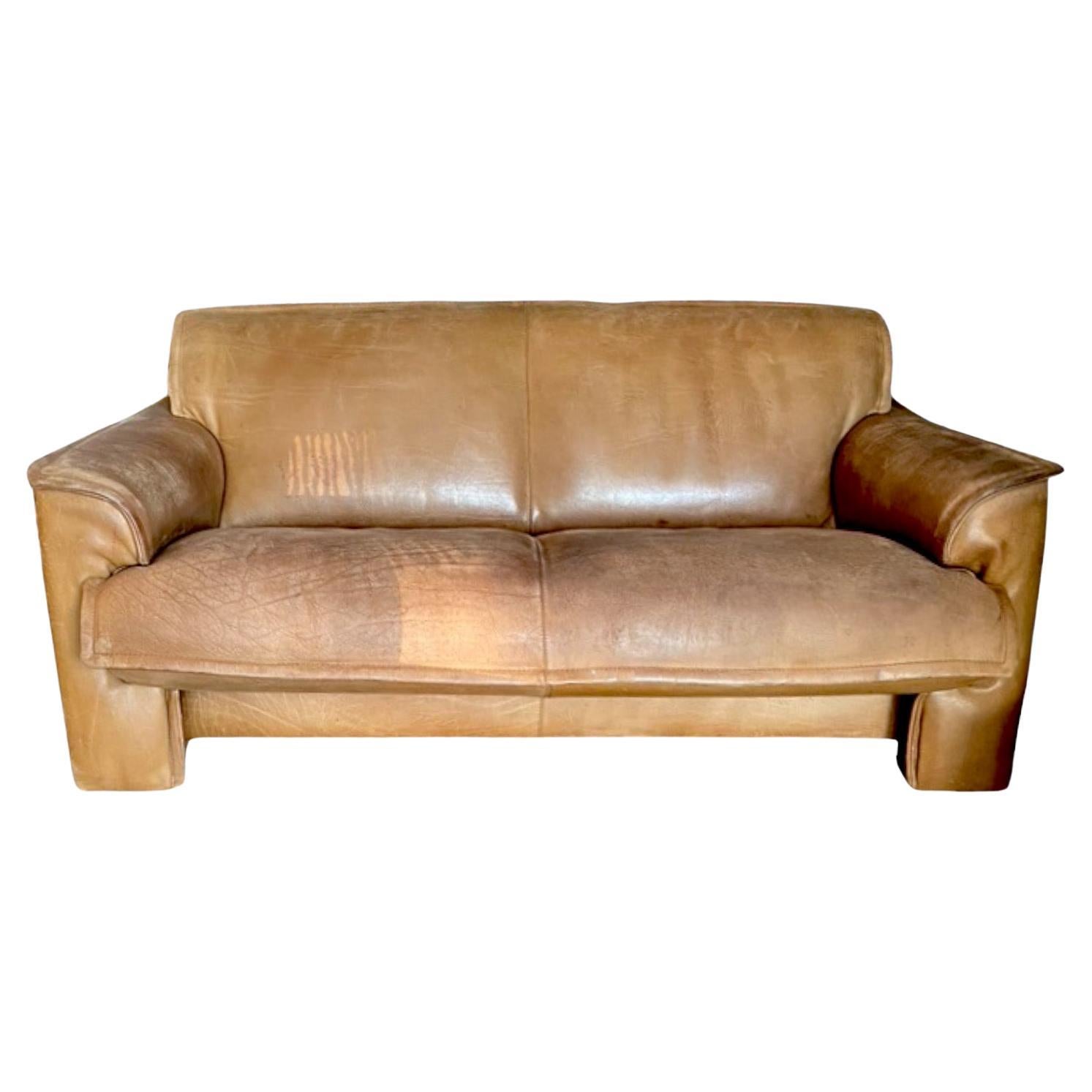 Leolux Vintage 2-Seat Loveseat in Buffalo Leather