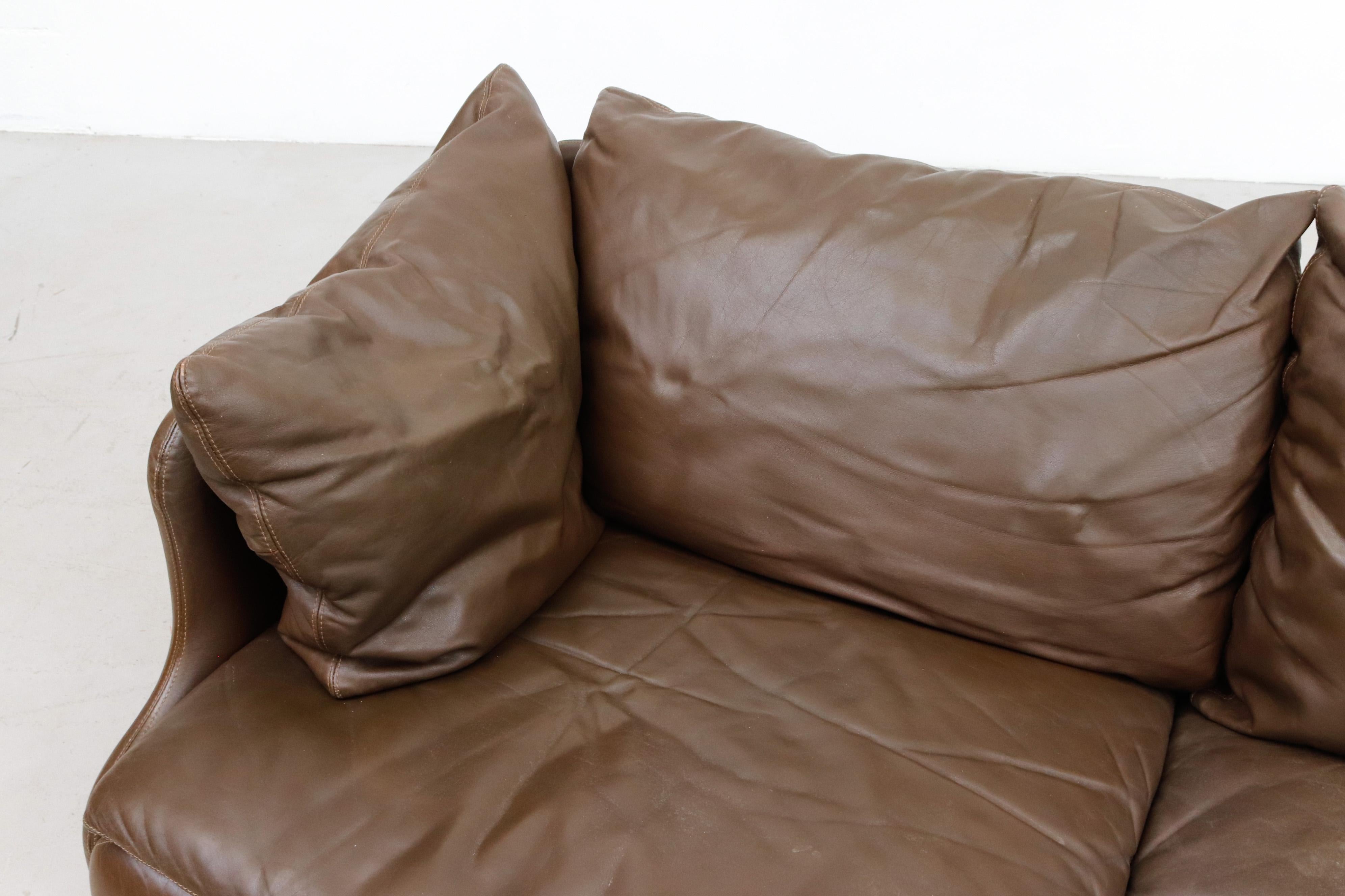 Leolux Wave Frame Sofa in Brown Leather 1