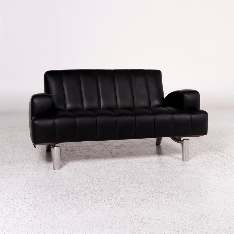 Leolux Wizard Leder Sofa Schwarz Zweisitzer Couch For Sale at 1stDibs |  leder sofa set