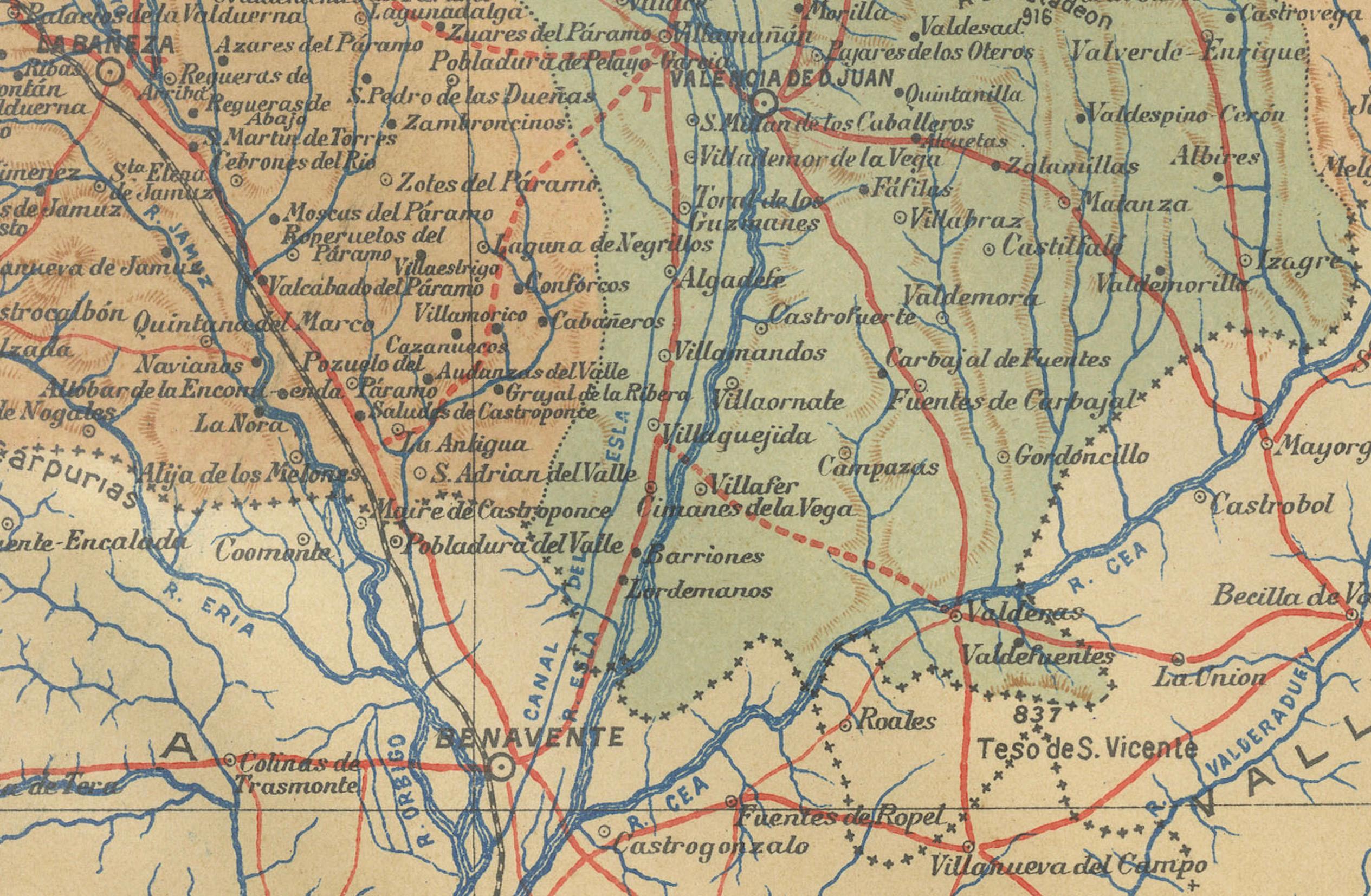 Early 20th Century León 1903: A Cartographic Detailing of Castilla y León's Mountainous Province For Sale