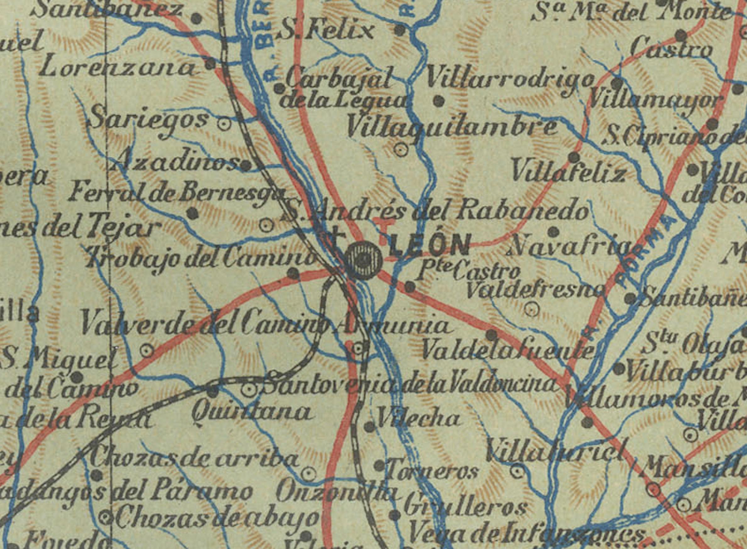 Paper León 1903: A Cartographic Detailing of Castilla y León's Mountainous Province For Sale
