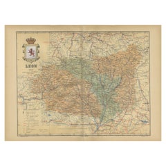 León 1903 : Un détail cartographique de la province montagneuse de Castilla y León