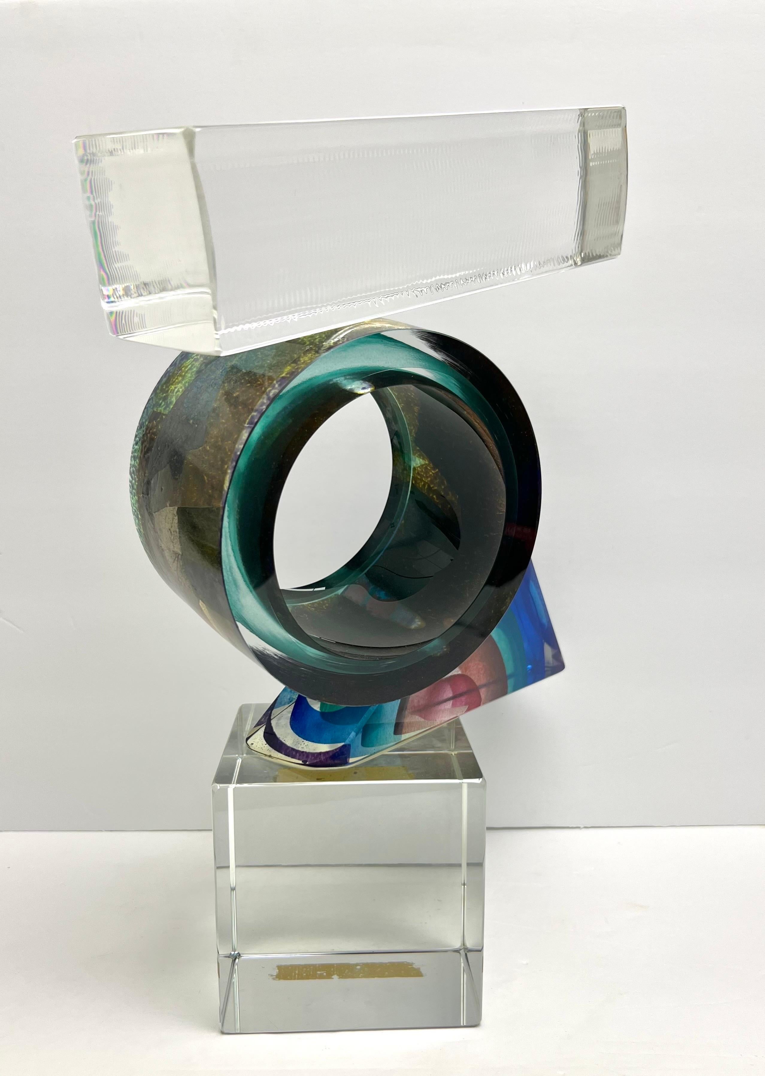 A large Art glass sculpture by Leon Applebaum. 