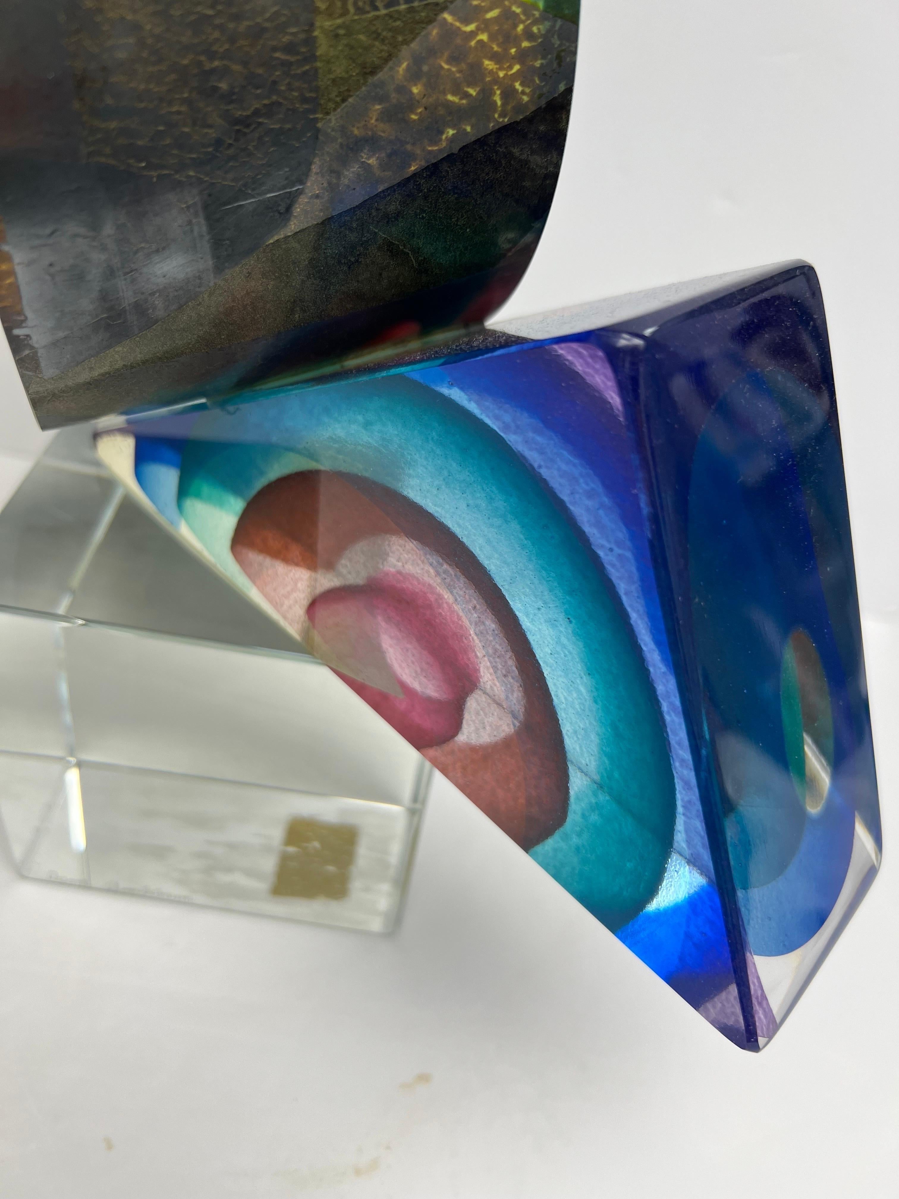 American Leon Applebaum Art Glass Sculpture For Sale