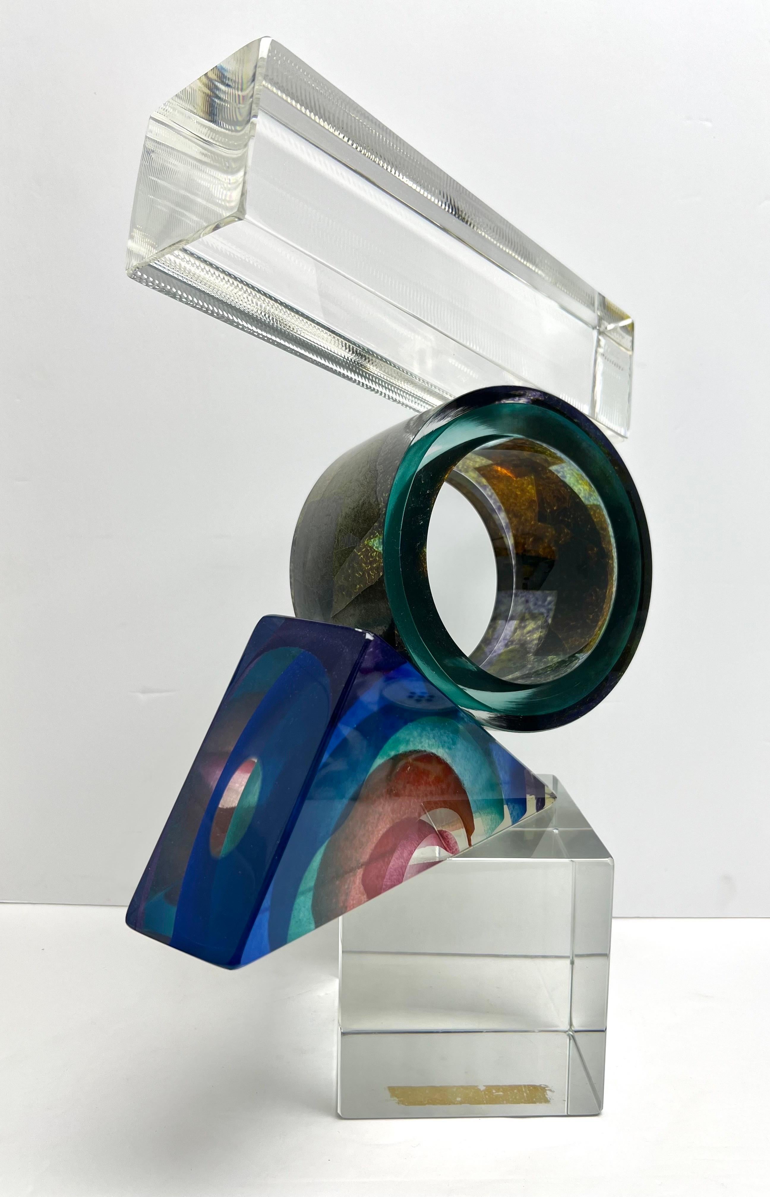 Leon Applebaum Art Glass Sculpture In Good Condition For Sale In Miami, FL
