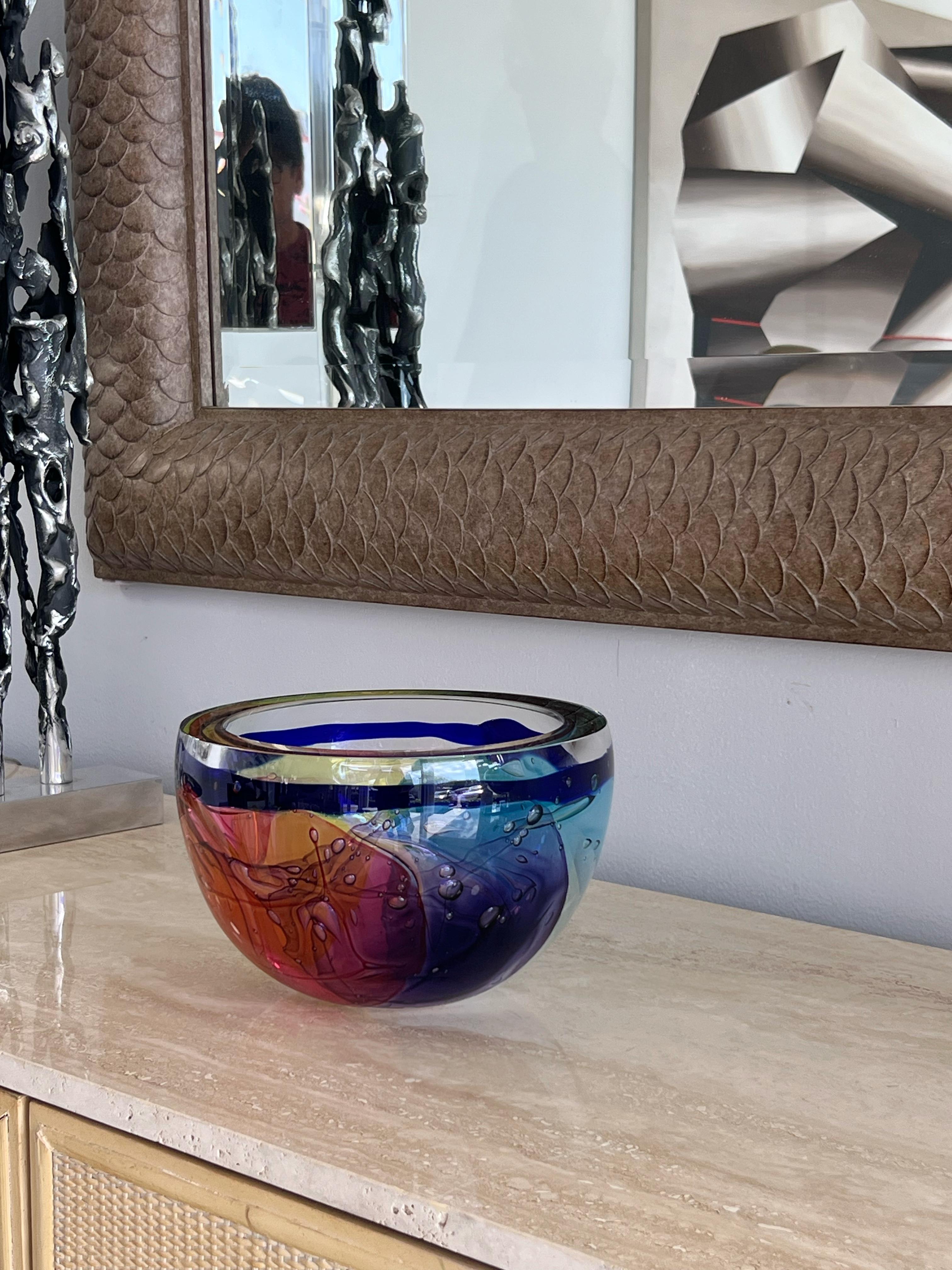 Late 20th Century Leon Applebaum Large Lava Bowl For Sale
