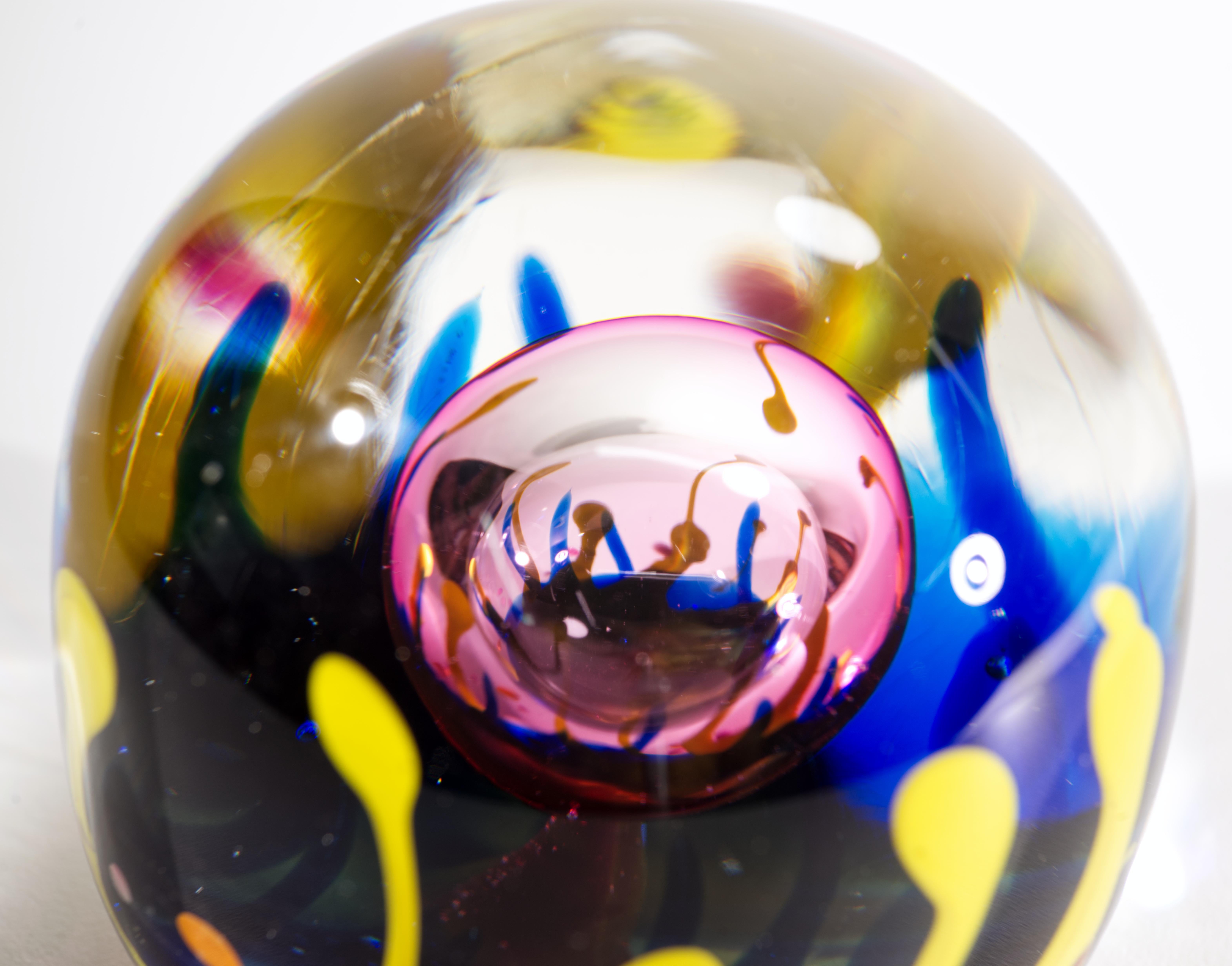 Moderne Sculpture ou presse-papiers Leon Applebaum, American Studio Art Glass, 1978 en vente