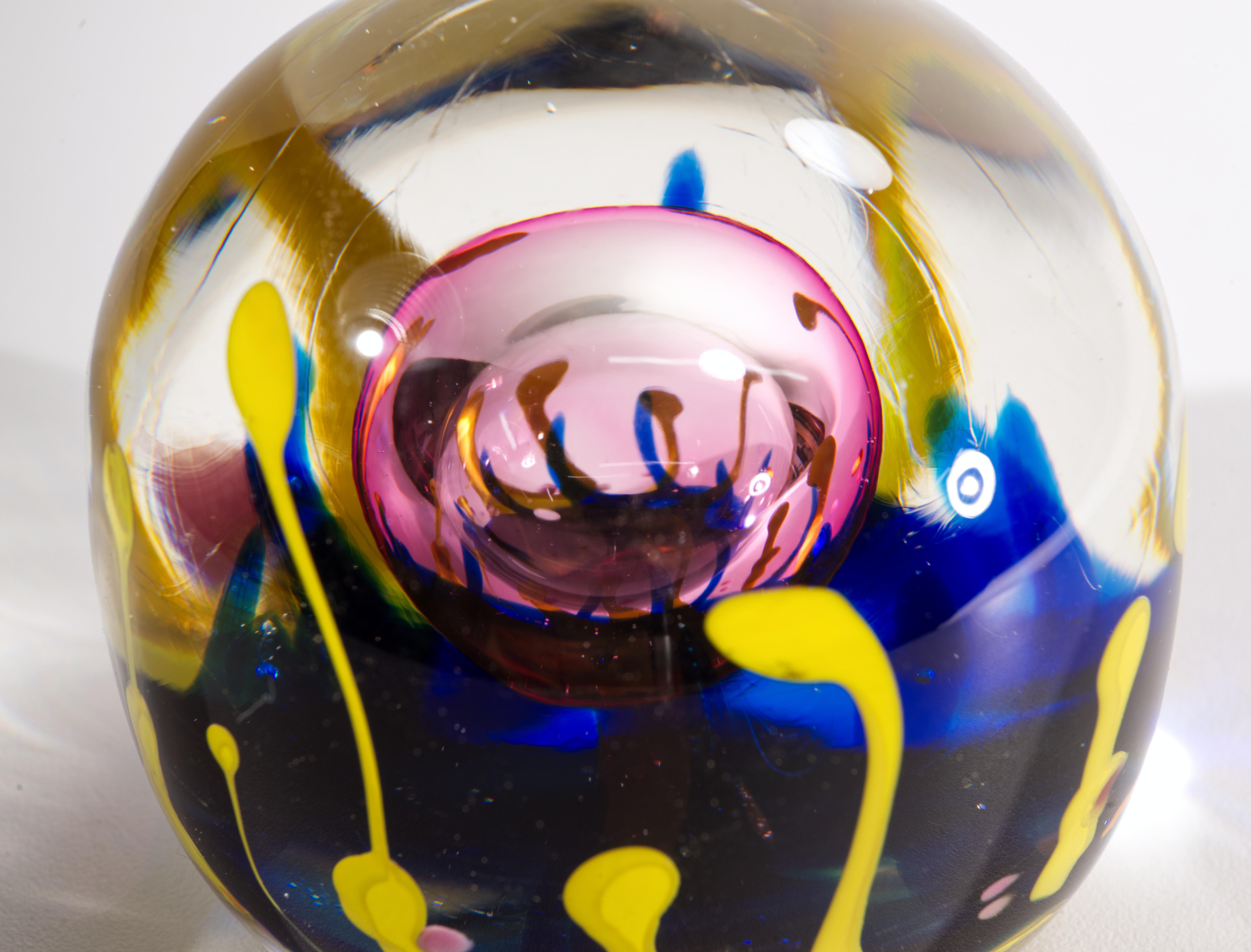 Sculpture ou presse-papiers Leon Applebaum, American Studio Art Glass, 1978 Bon état - En vente à Clifton Springs, NY
