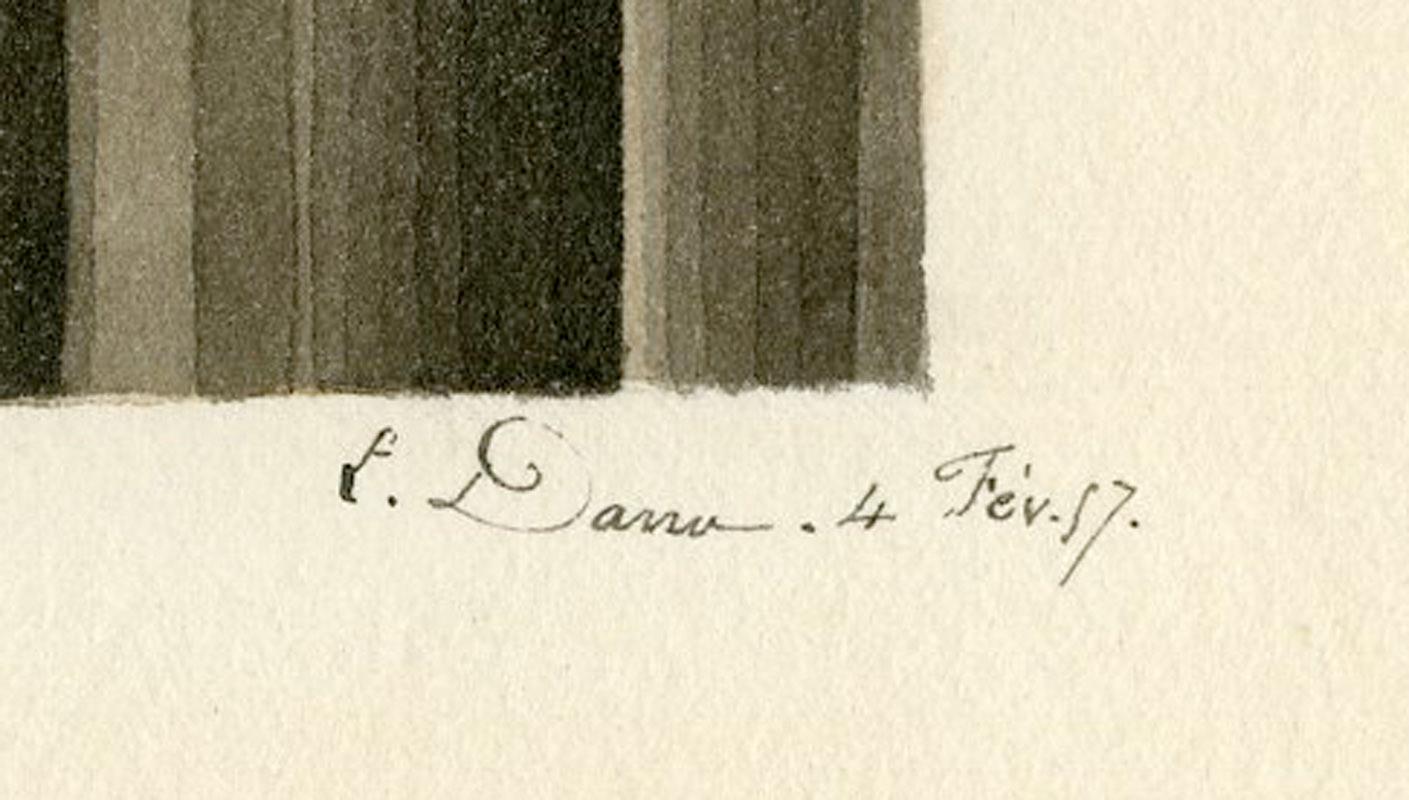 Ionic Column Capital - Romantic Painting by Leon-Armand Daru