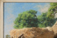 La sieste a la ferme des Greves - Barbizon Landscape Pastel by Leon Lhermitte