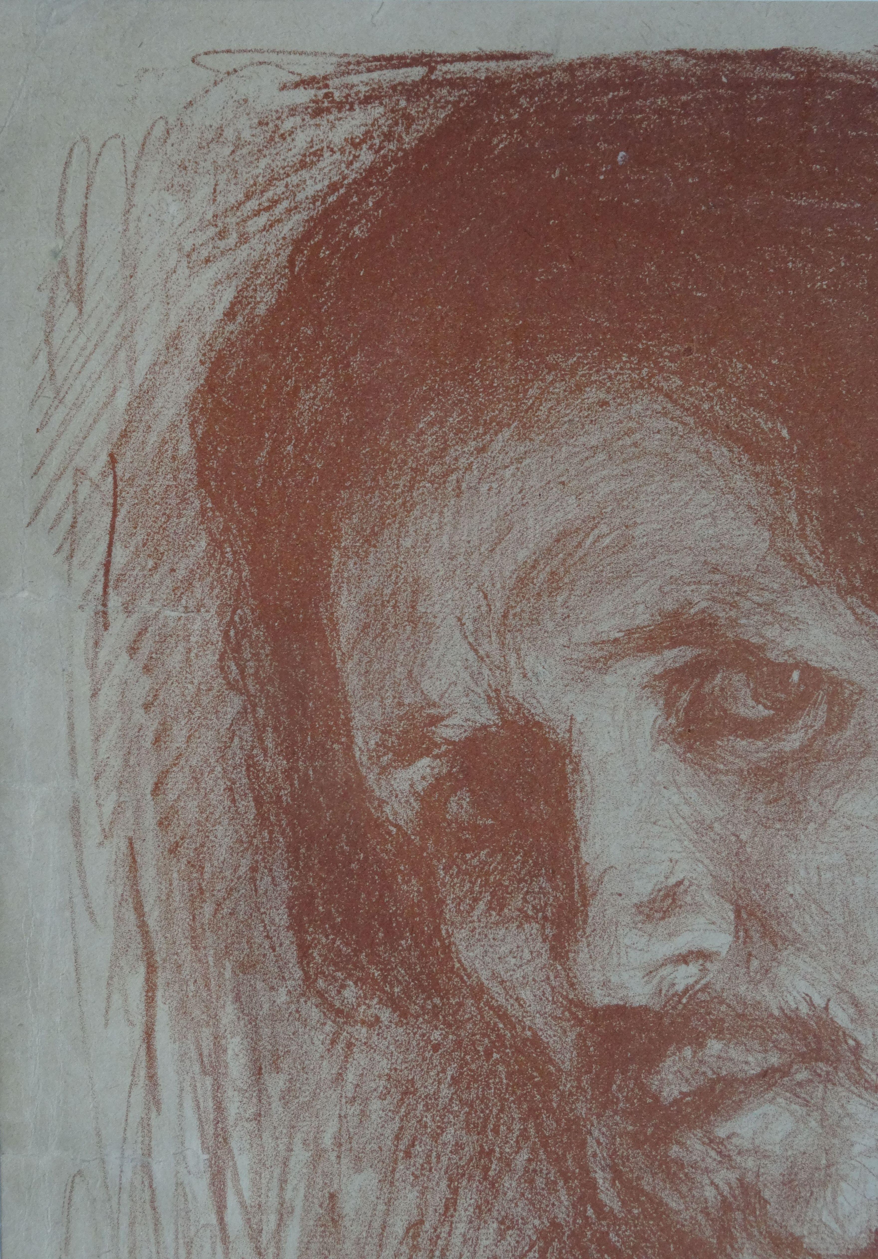 Portrait de Philip Andreevich Malavin.1879. Papier, lithographie, 32x23 cm avec cadran - Marron Portrait Print par Léon Bakst