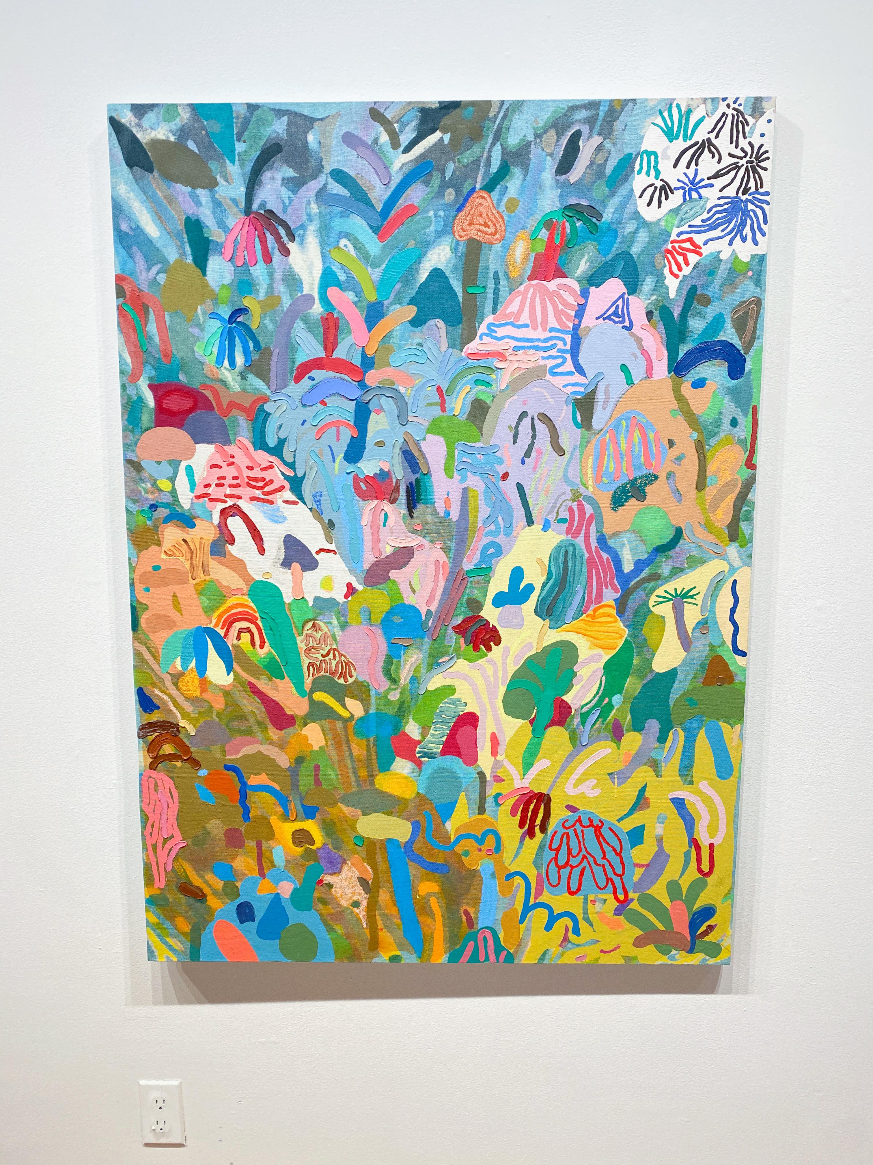 Pour sa première exposition solo à la galerie David B. Smith, Leon Benn inonde la galerie principale de peintures à grande échelle aux couleurs vibrantes et aux observations hallucinatoires de macro et micro-environnements. Inspiré par sa relation