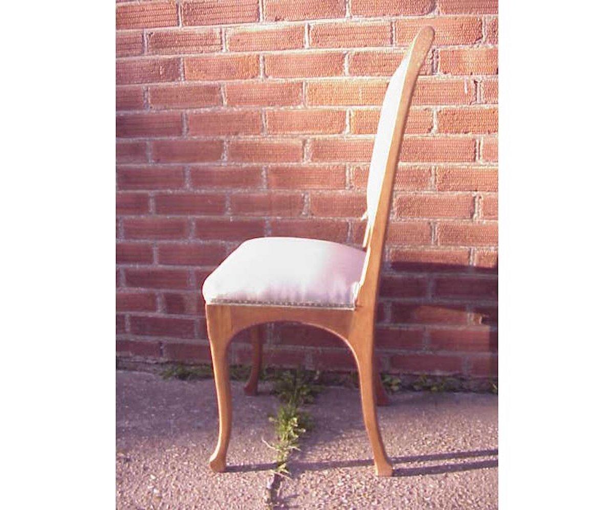 Hand-Crafted Leon Benouville, an Art Nouveau Oak Desk or Side Chair with Subtle Organic Lines For Sale