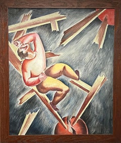 "Shattered" WPA Modernismo della metà del XX secolo Scena americana Surrealismo Figurativo