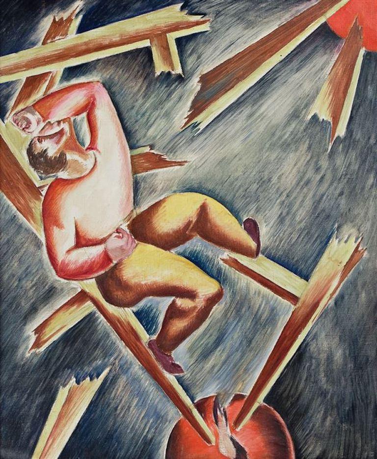 "Shattered" WPA Modernismo de mediados del siglo XX Escena americana Surrealismo Figurativo