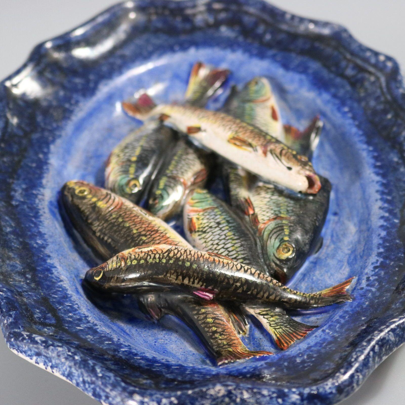 Piatto in maiolica francese Palissy con pesce di Leon Brard in vendita 2