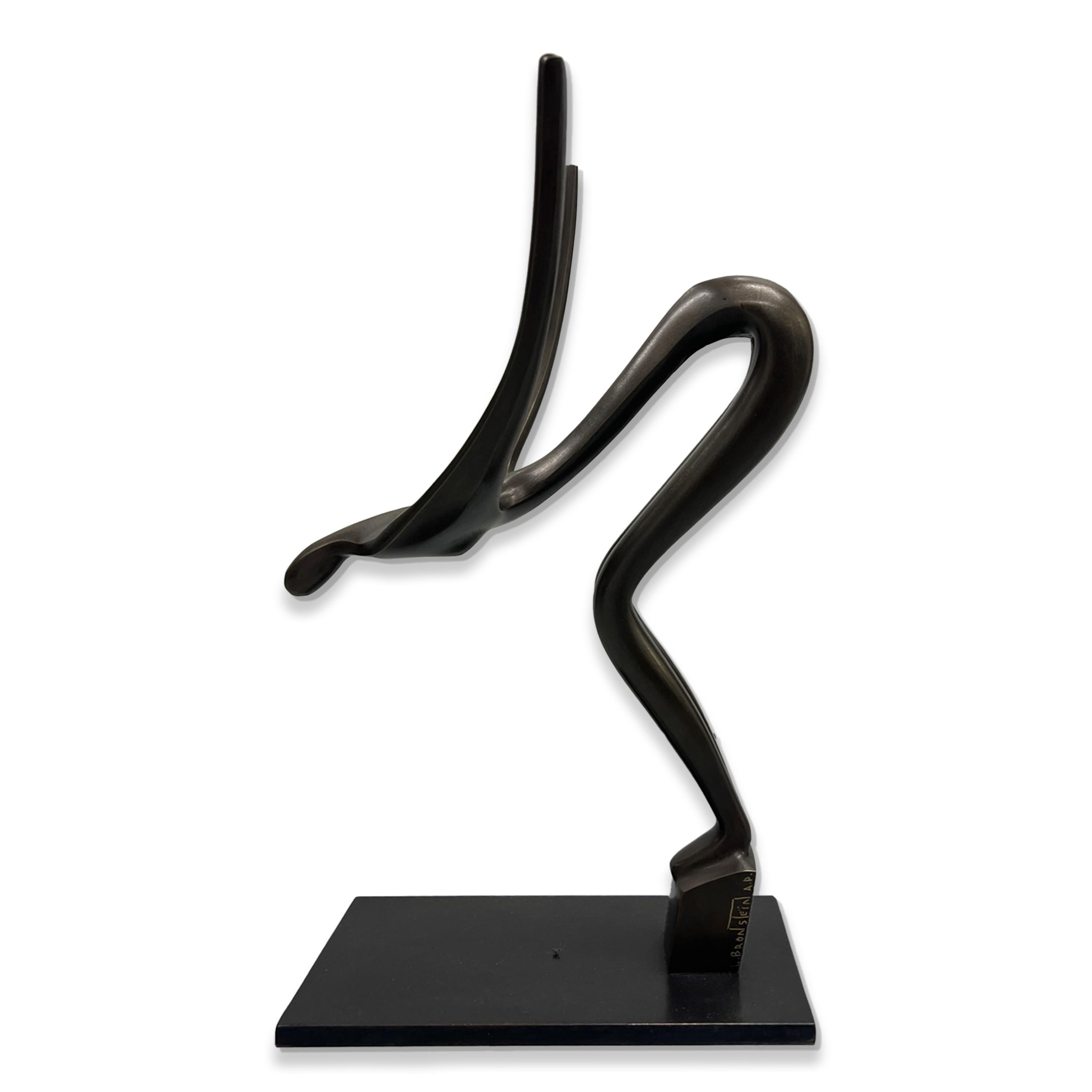 Jumping into the Water, Bronze - Sculpture by Leon Bronstein