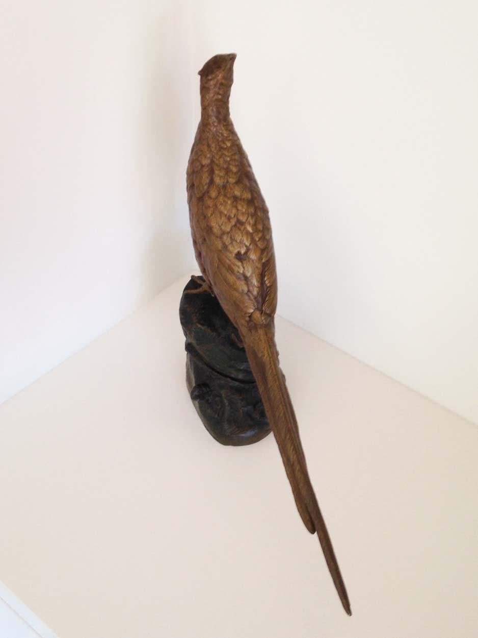 French Sculpture of a Cock Pheasant, Leon Bureau, Circa 1900 1