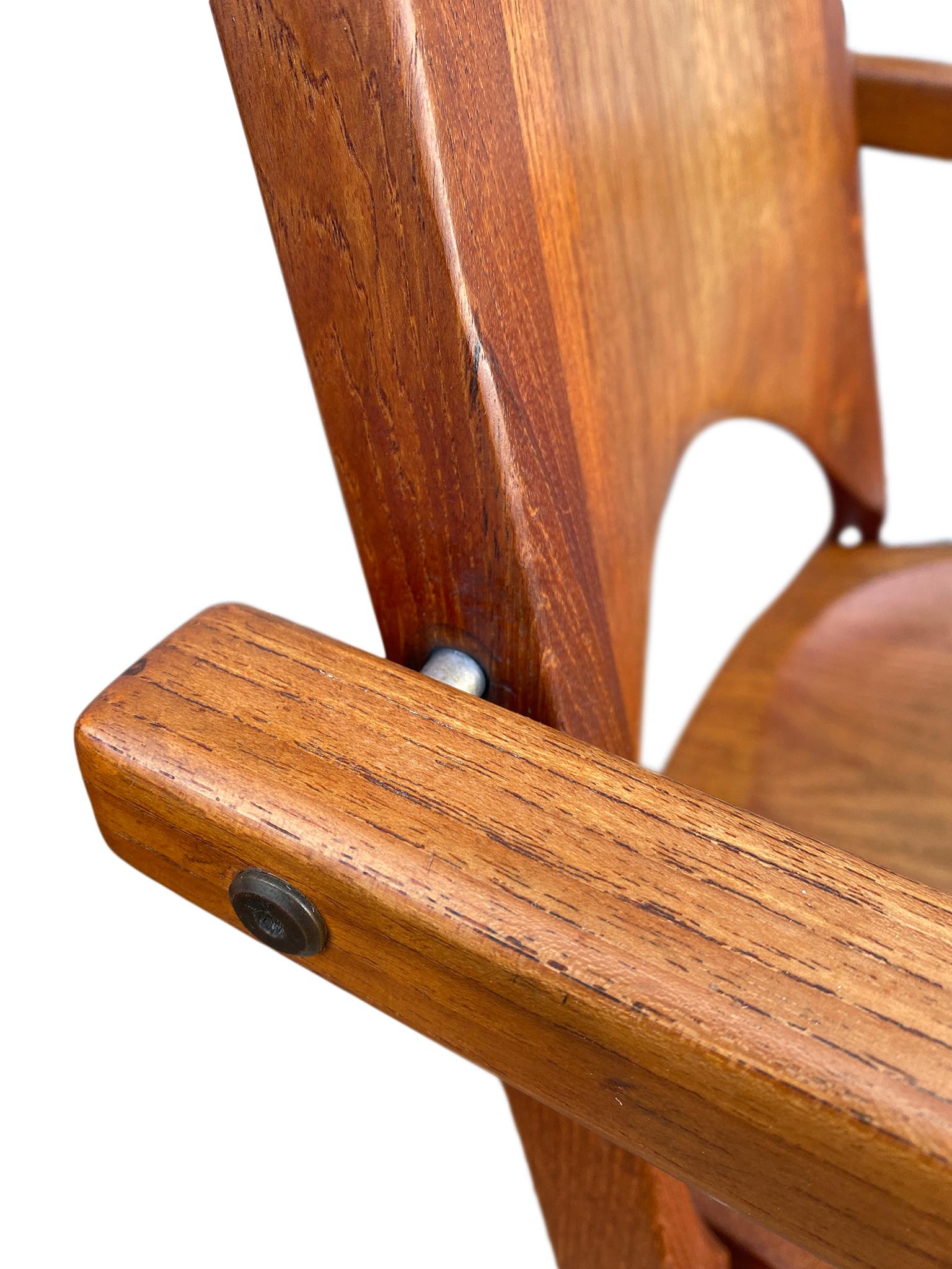 Leon C. Meyer Midcentury Studio Craft Pair of Handmade Chairs Signed Rare For Sale 2