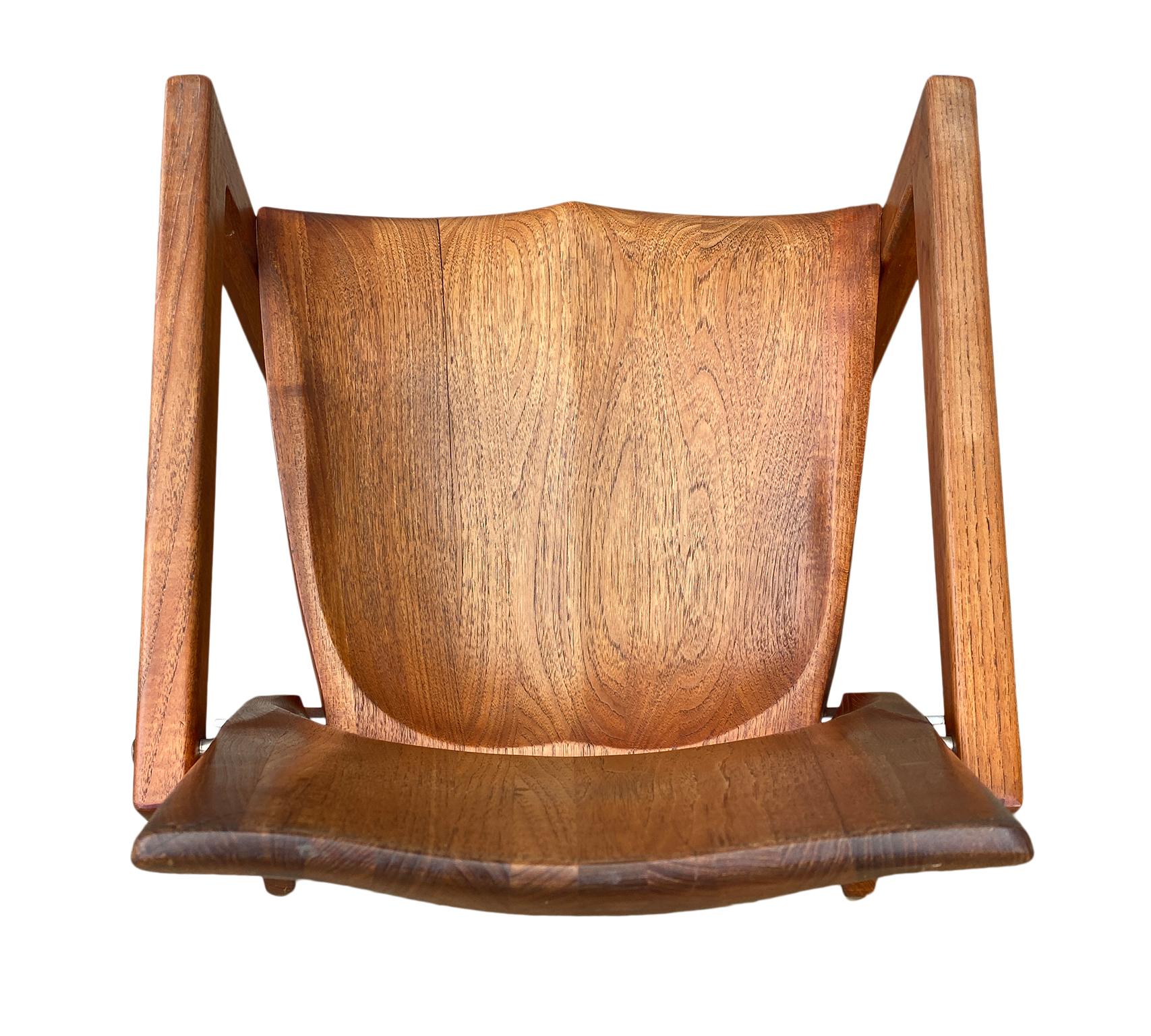 Late 20th Century Leon C. Meyer Midcentury Studio Craft Pair of Handmade Chairs Signed Rare For Sale