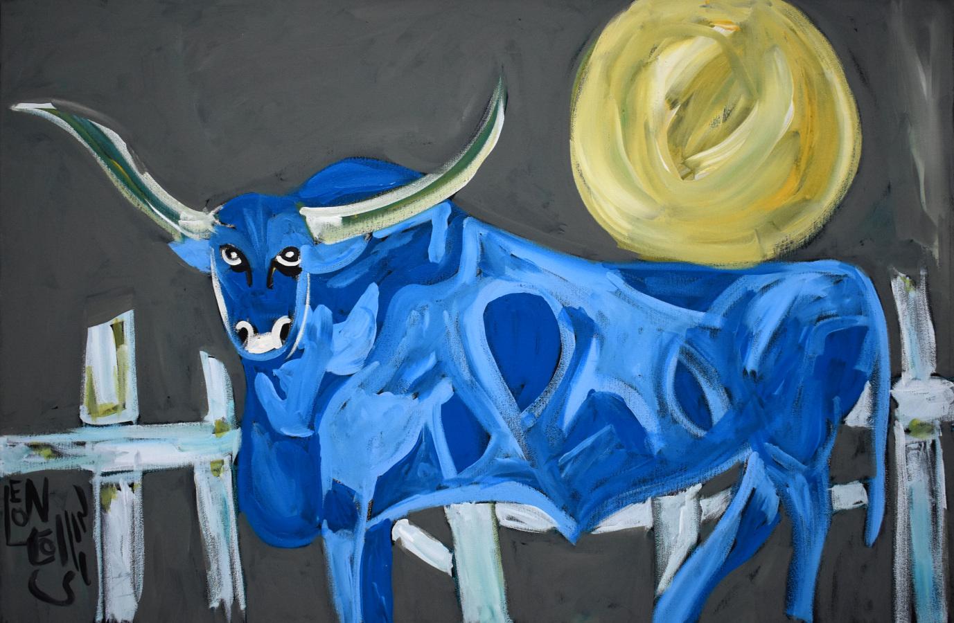 Animal Painting de Leon Collins - "Toro Azul"