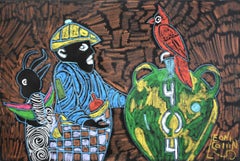 "GOLFING"  BLACK FOLK ARTIST Leon collins
