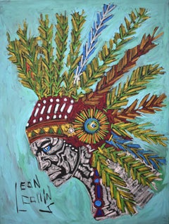 "Lobo Rojo". Artista folclórico negro Leon Collins. (Fallecido en 2025) Texas