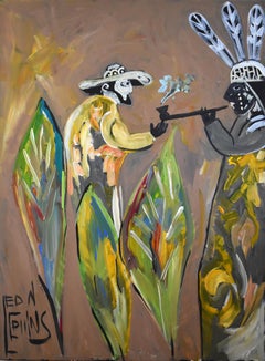 "SIGN OF PEACE" TEXAS BLACK FOLK ARTIST PEACH PIPE