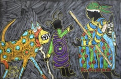 "WILD DOG"  BLACK FOLK ARTIST Leon collins