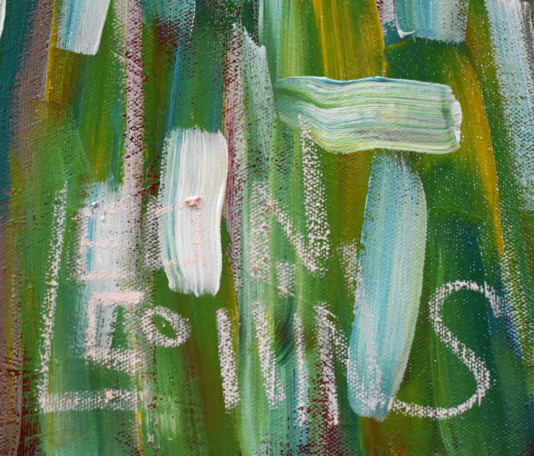 « Femme et enfant » TEXAS ARTIST EN FOLK NOIR - Painting de Leon Collins