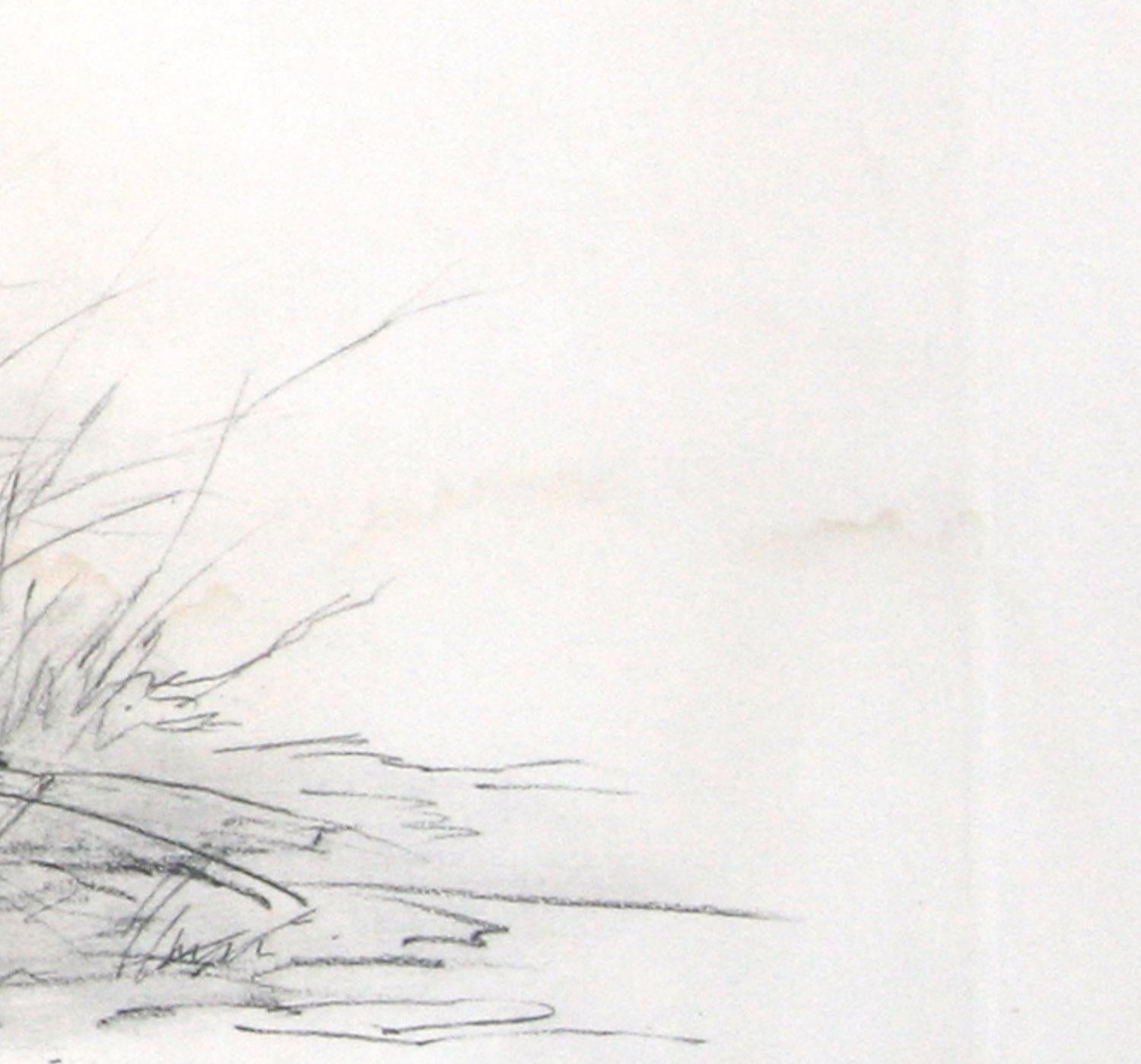Épagneul noir et lapin gravure originale signée par Leon Danchin en vente 5