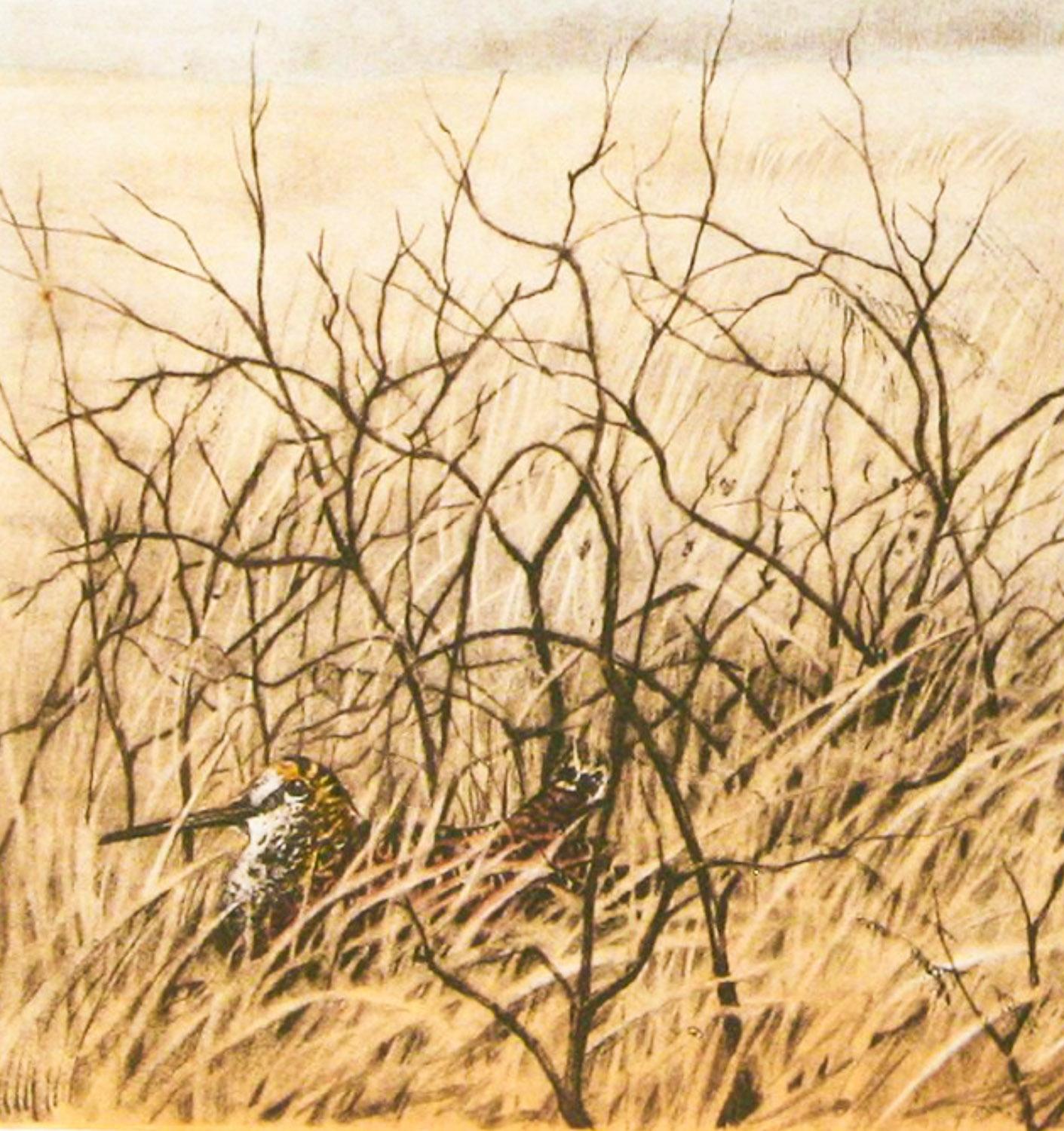 Griffon With Woodcock, gravure originale signée de Leon Danchin 1