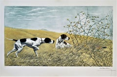 Two Pointers Going After a Pheasant