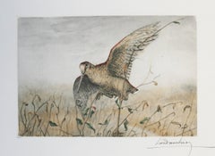 Woodcock Leon Danchin original signed etching