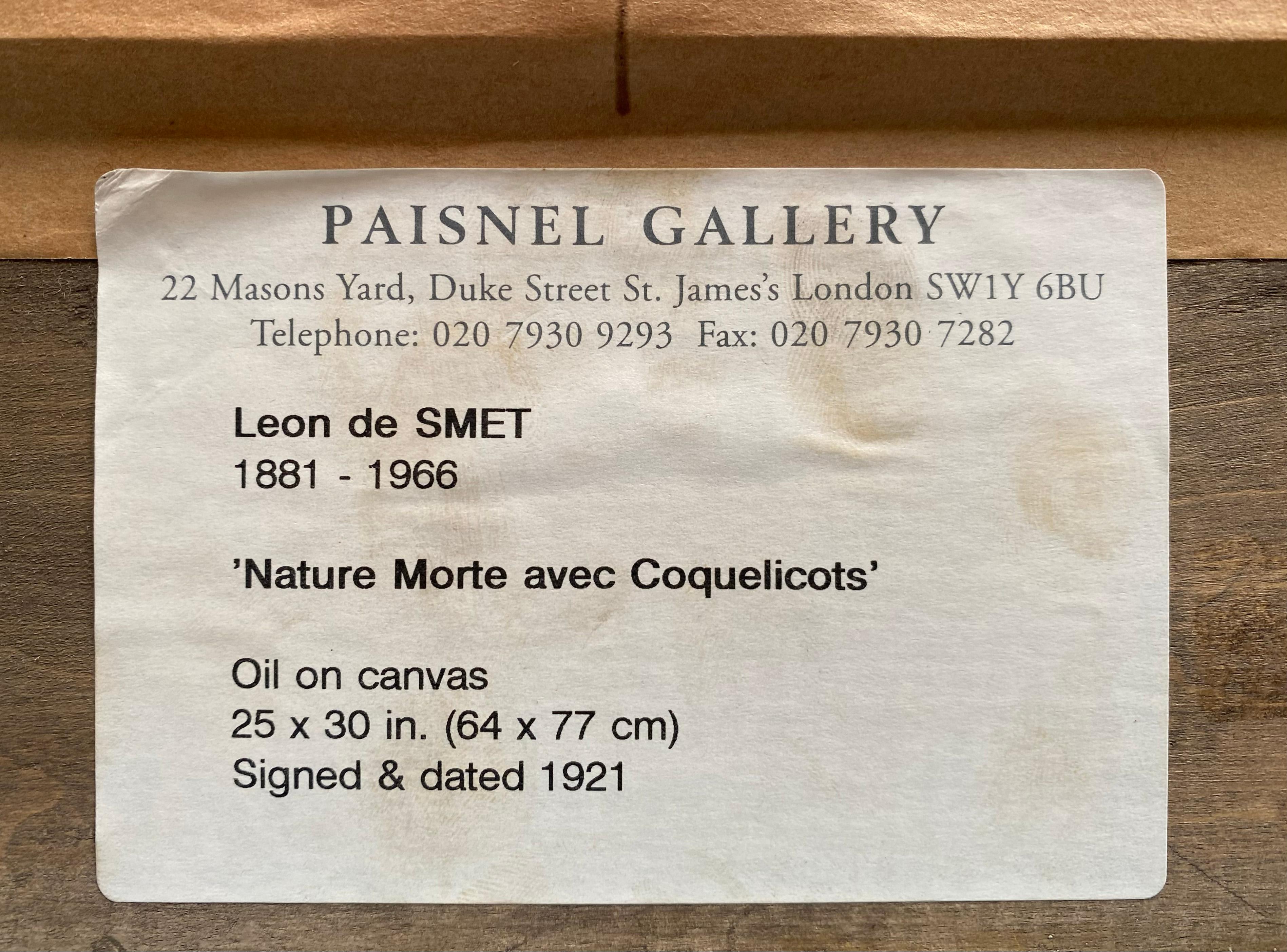 Natura morta con papaveri rossi' 1921 di Léon De Smet (1881)  - 1966), belga in vendita 10