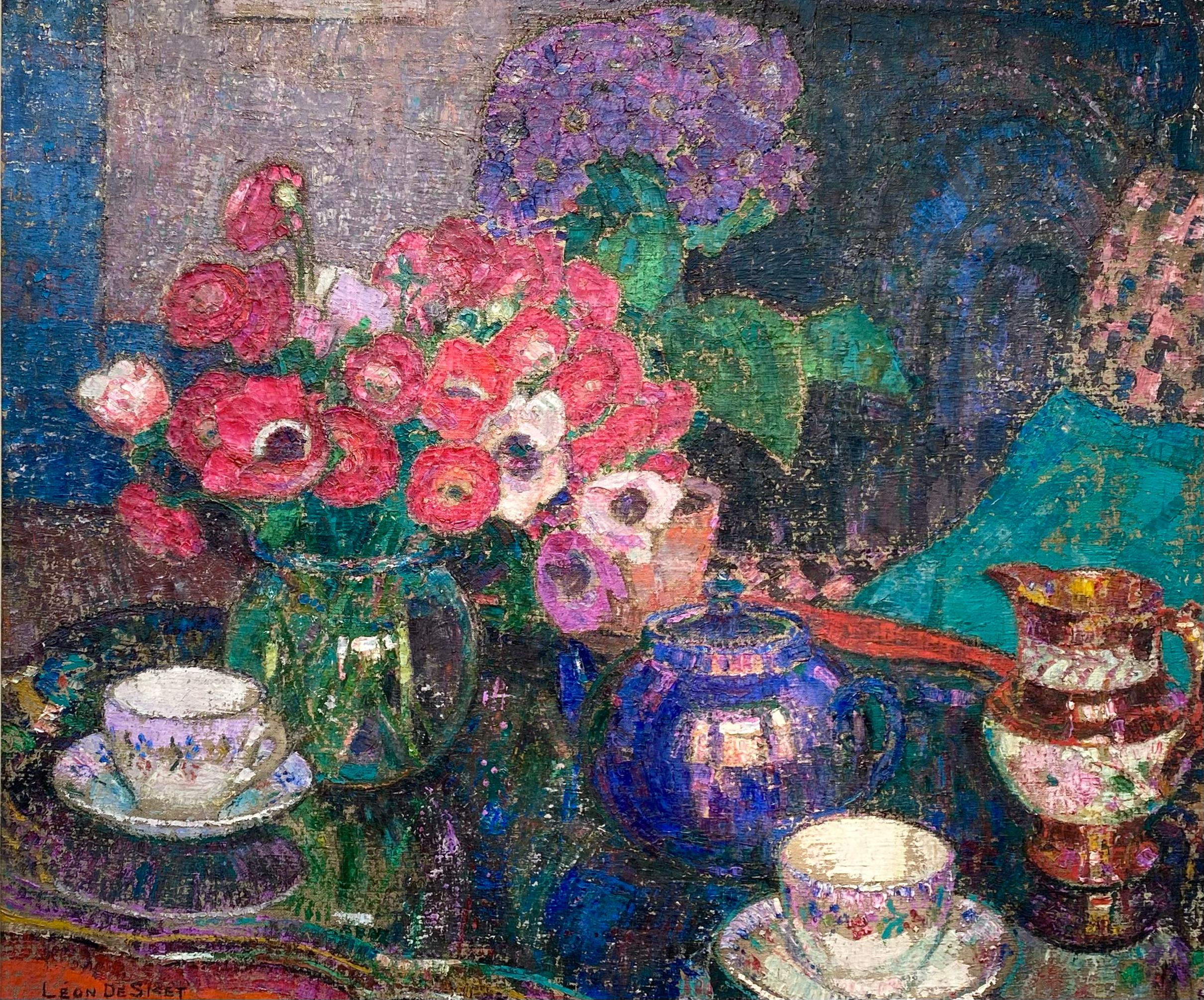 Natura morta con papaveri rossi' 1921 di Léon De Smet (1881)  - 1966), belga in vendita 1