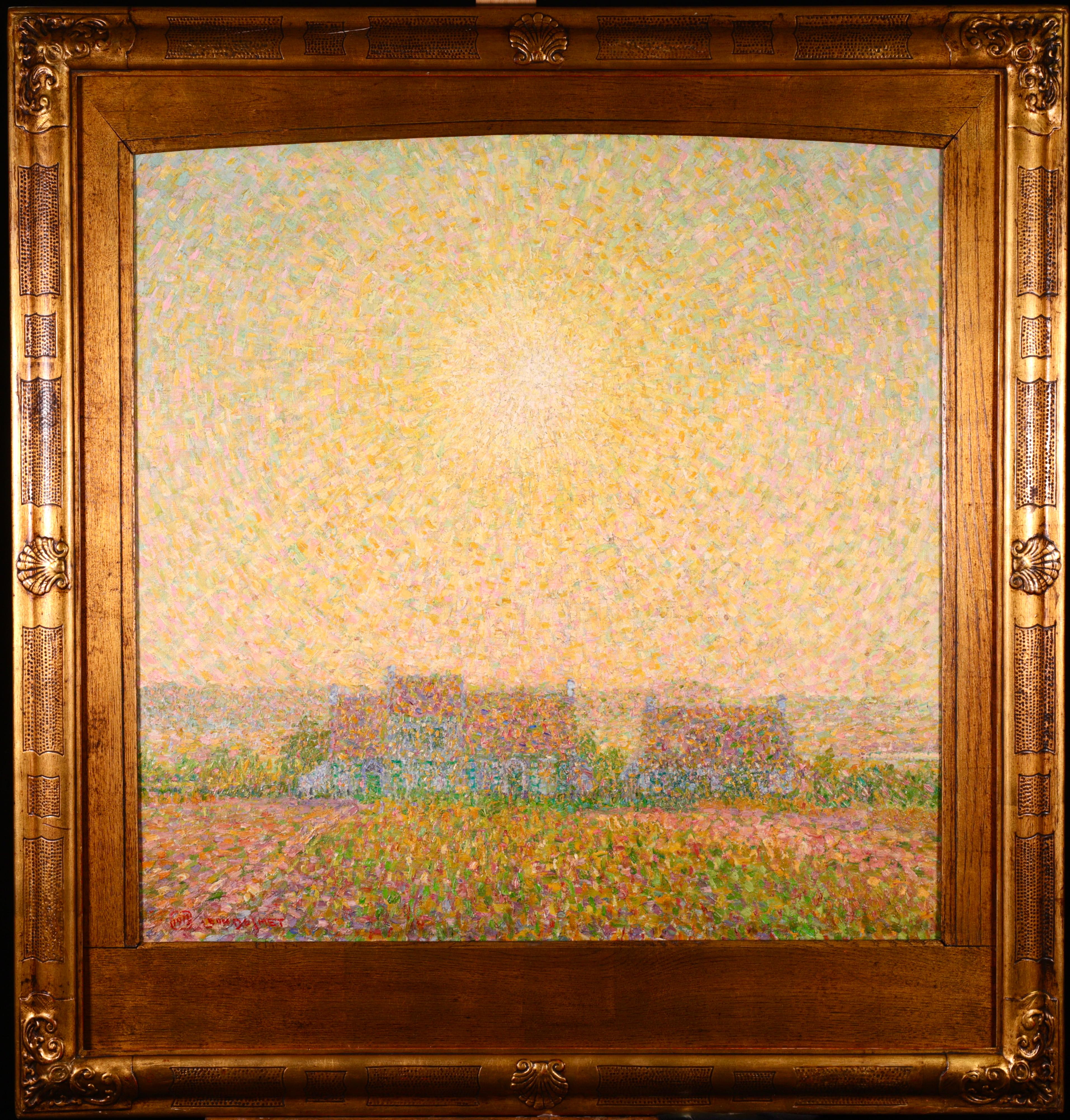 Le lever du soleil - Sint-Martens-Latem - Paysage impressionniste Huile de Leon De Smet - Painting de Léon De Smet