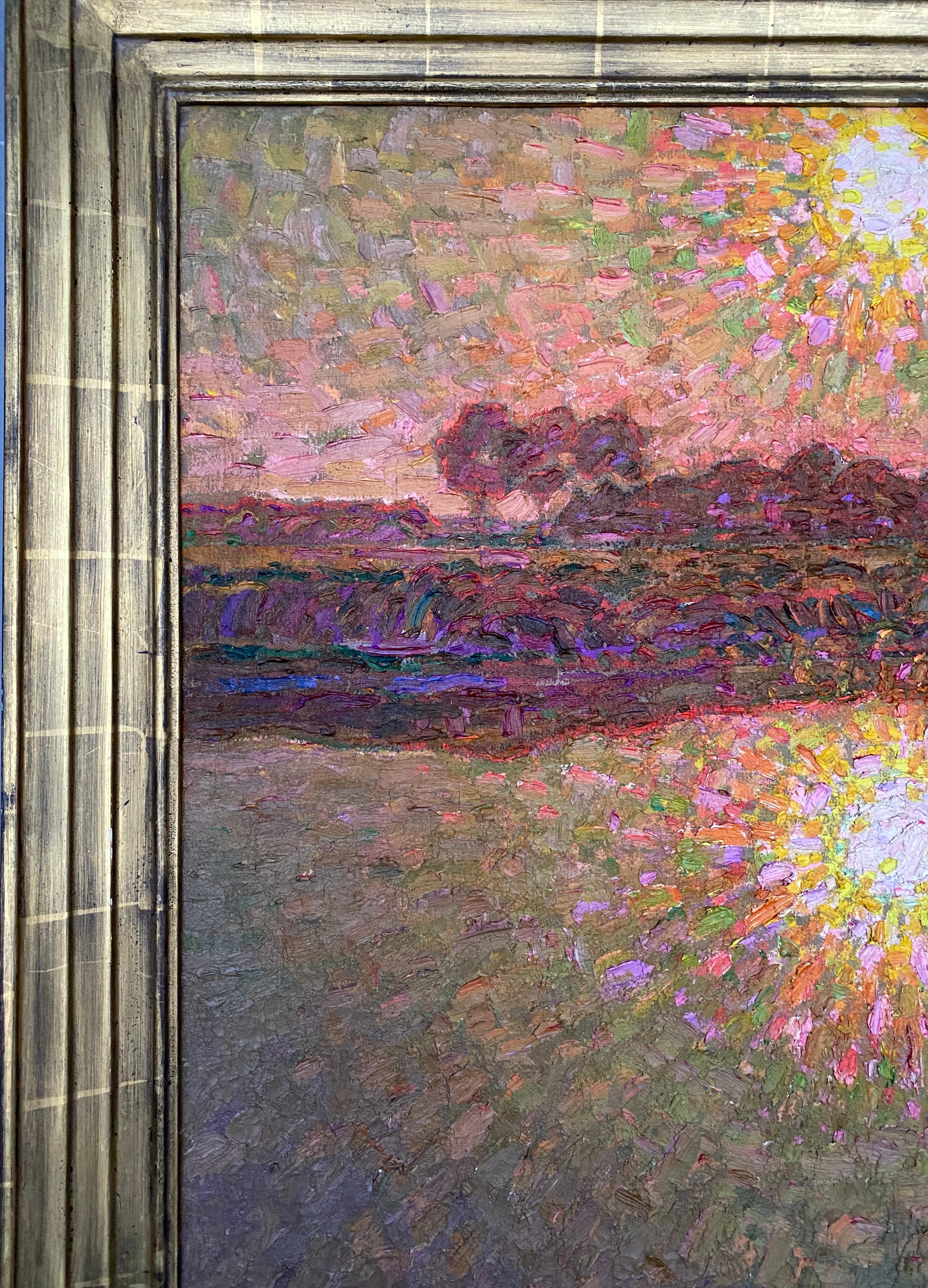 sunset over river