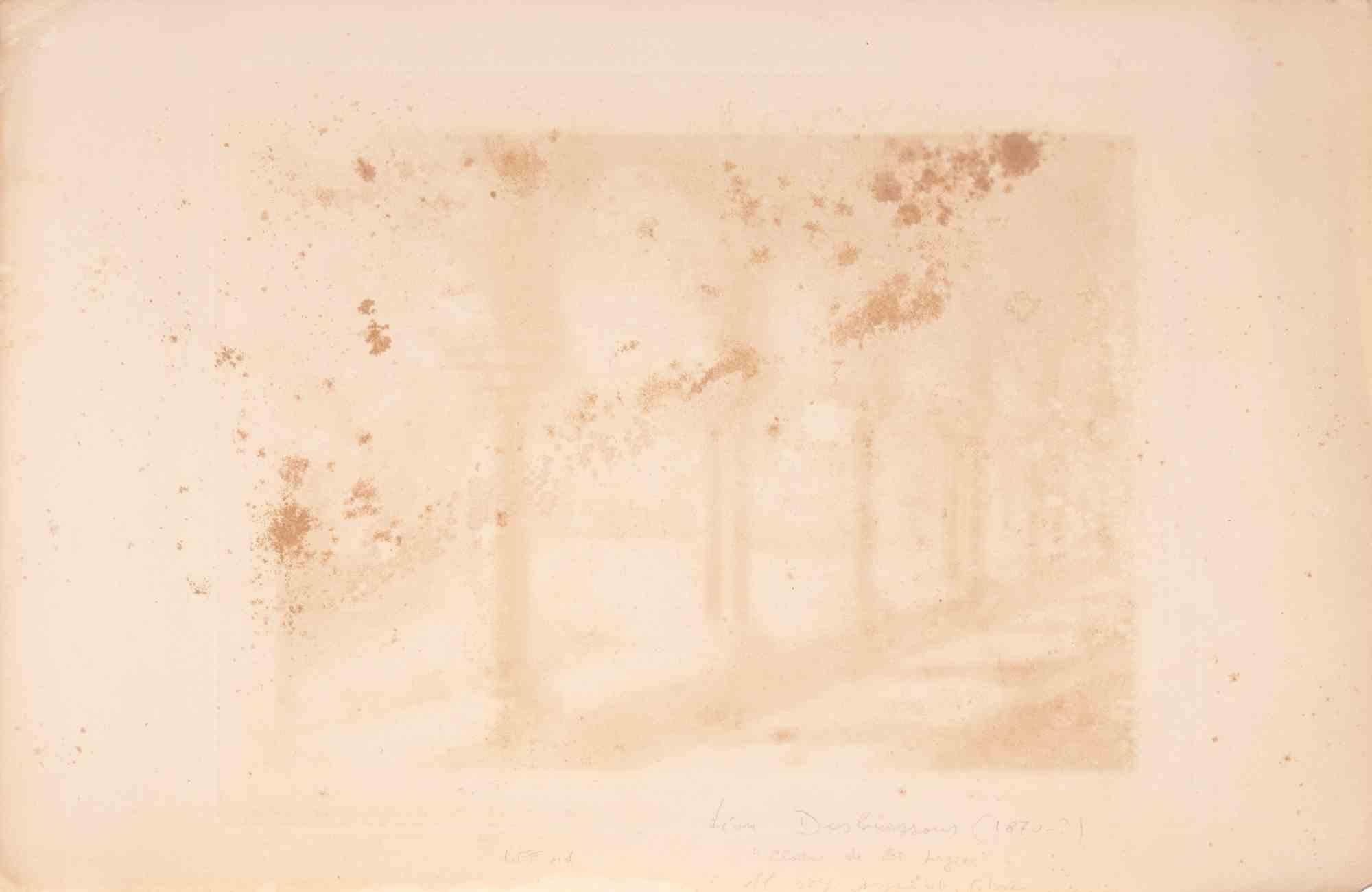 Le Cloître de St. Papoul - Etching by Léon Desbuissons - Late 19th Century For Sale 1