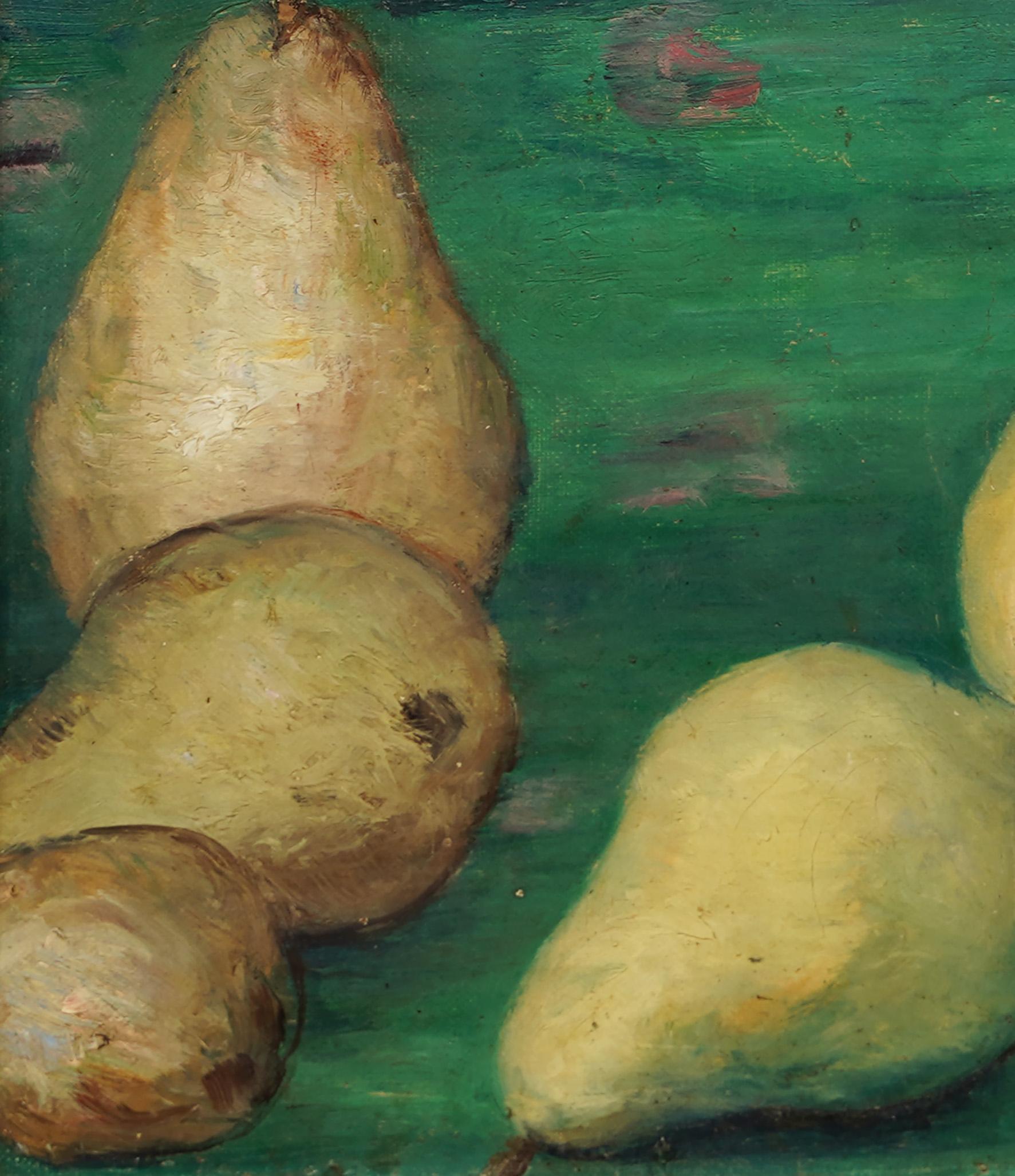 Antikes französisches impressionistisches gerahmtes, signiertes, birnenförmiges Stillleben im Angebot 1