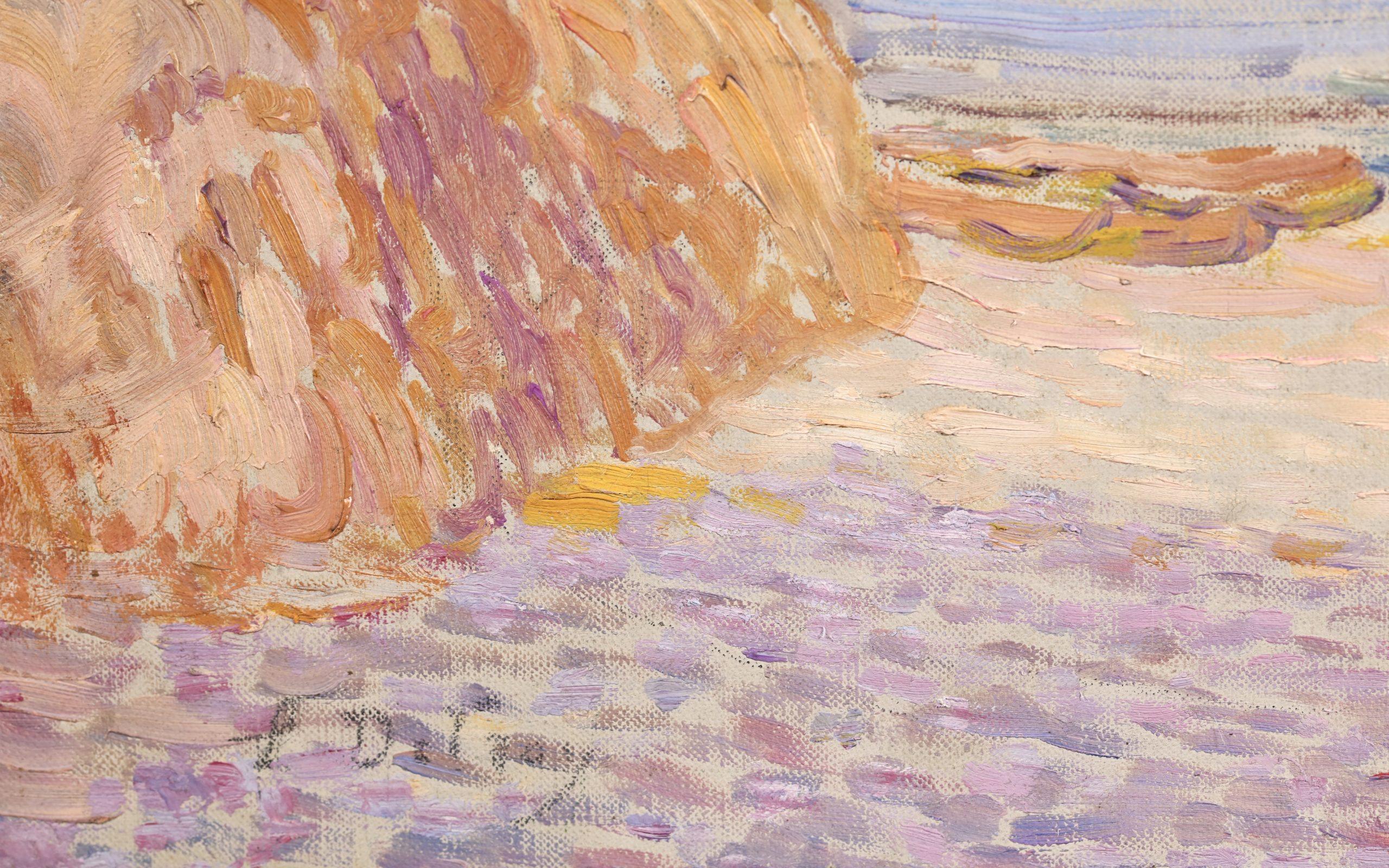Boats in the harbour - Menton - Paysage post-impressionniste de Leon Detroy 9