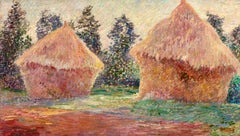 Les Meules - Post Impressionist Divisionist Landscape Oil by Leon Detroy