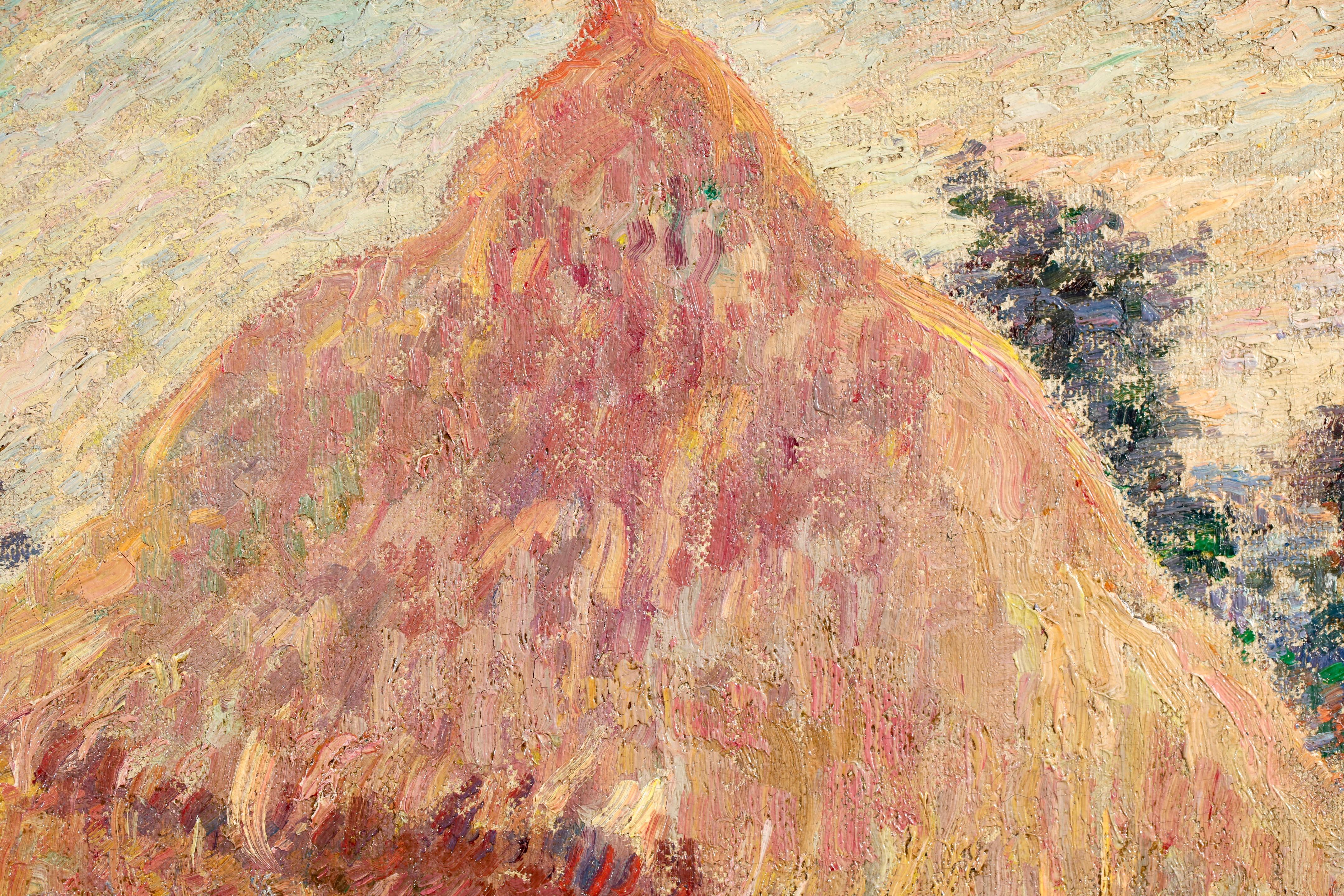Les Meules - Post Impressionist Divisionist Landscape Oil by Leon Detroy en vente 4