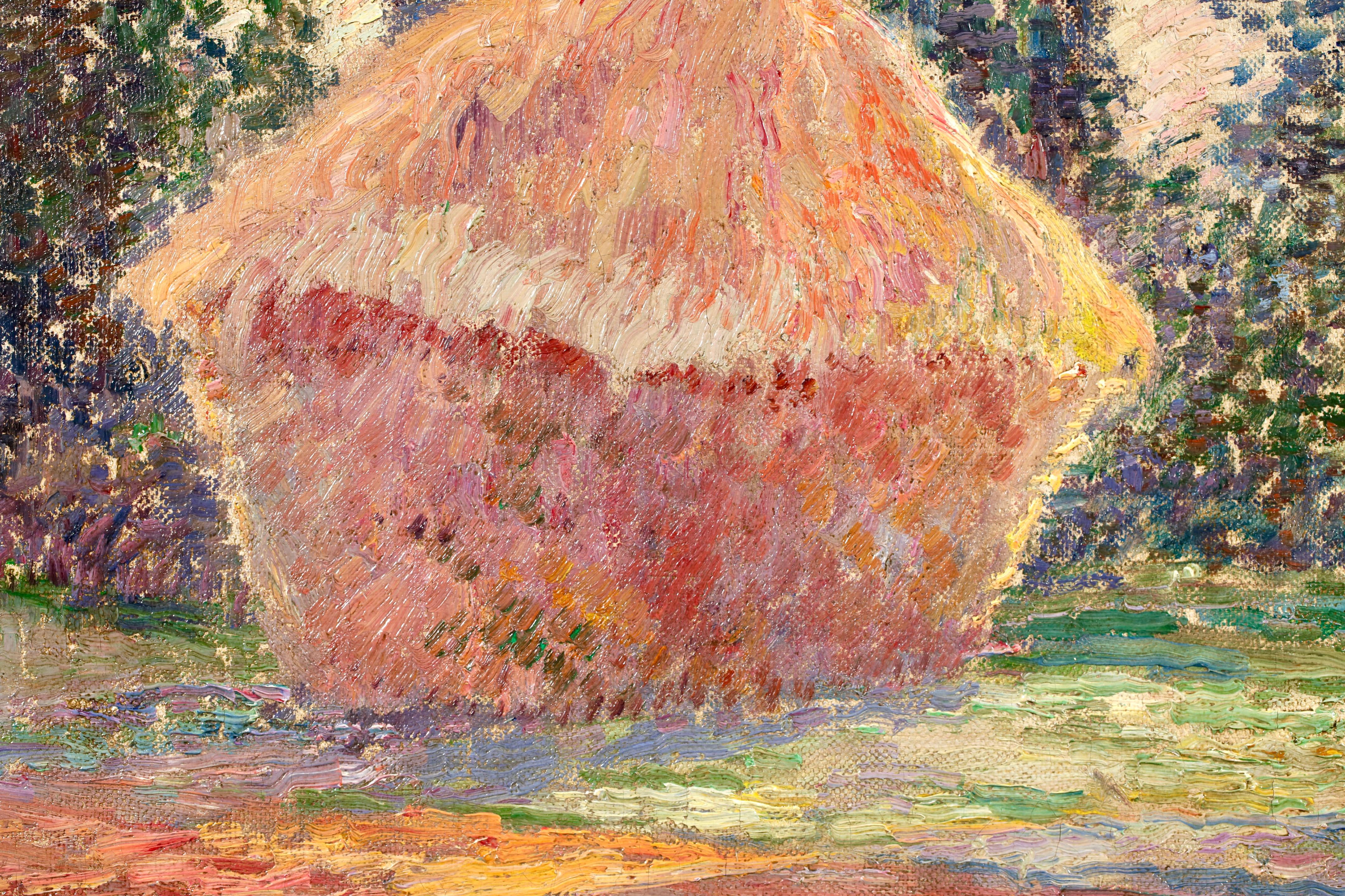 Les Meules - Post Impressionist Divisionist Landscape Oil by Leon Detroy en vente 8