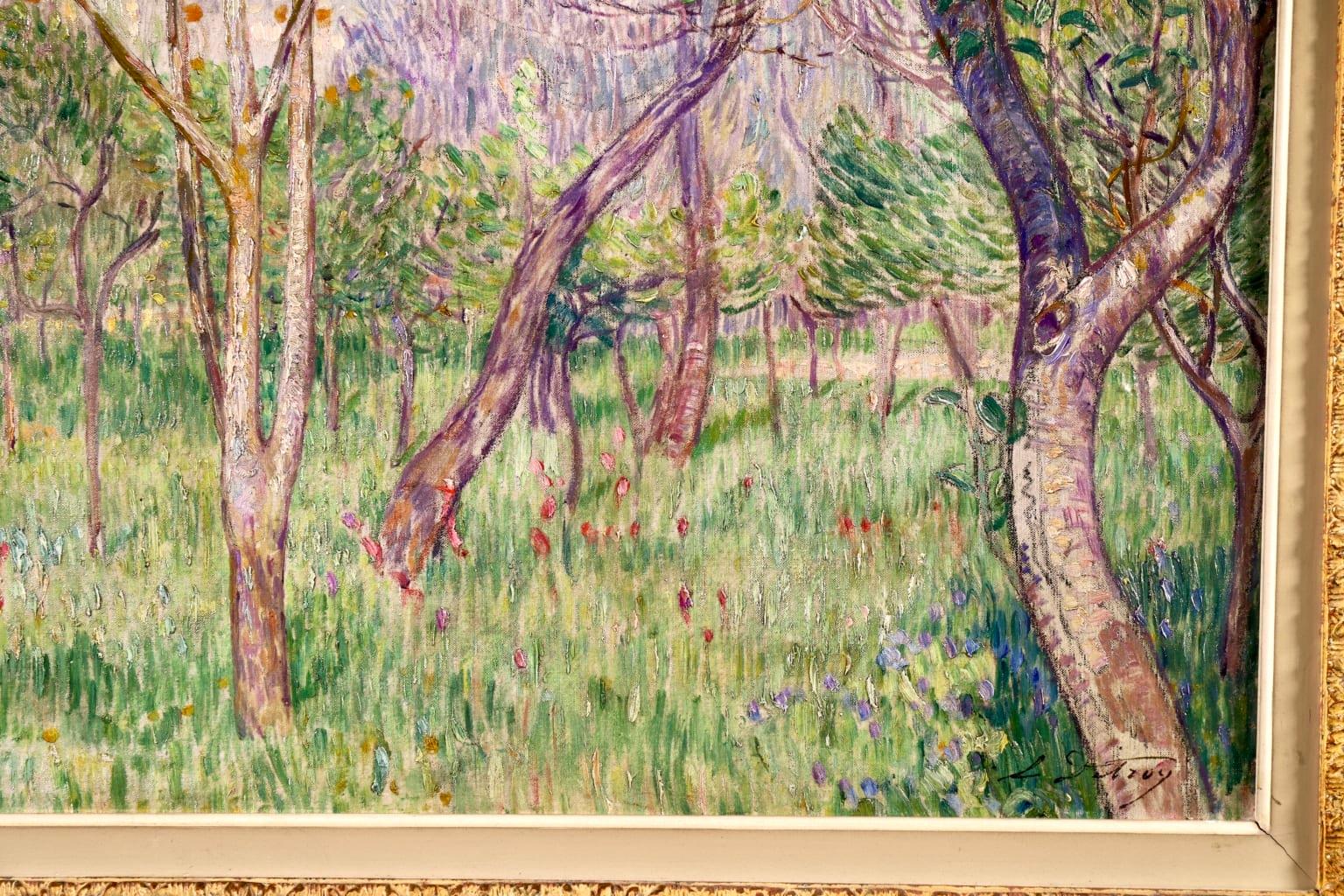 Orange Orchard - Post Impressionist Oil, Trees in Landscape by Leon Detroy 5